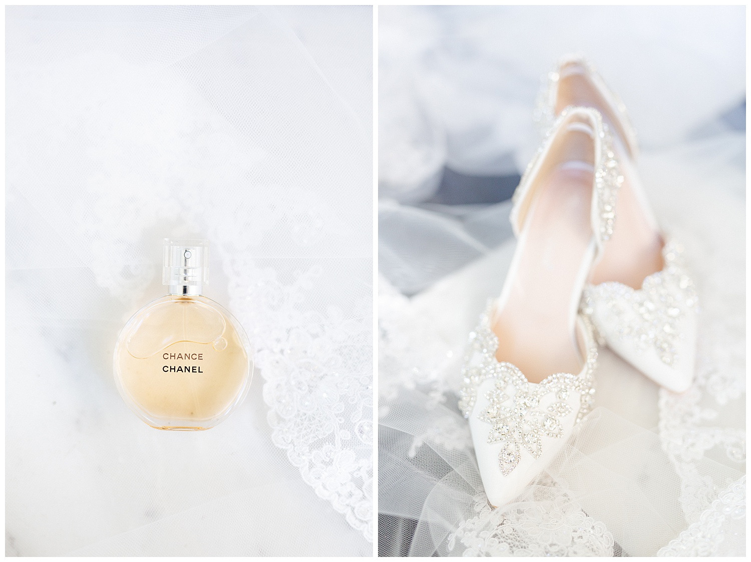 Bridal details perfume and heels