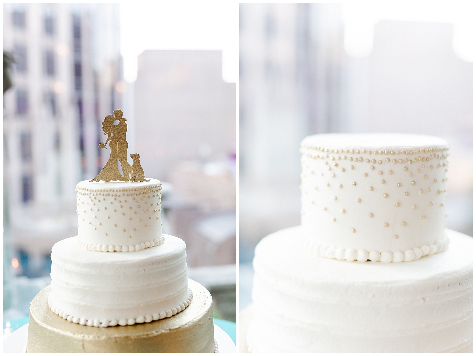 💍 white tiered wedding cake indoor reception 💍 Bright Colorful Summer City Wedding in Charlotte, NC with Taryn and Ryan | Kevyn Dixon Photography