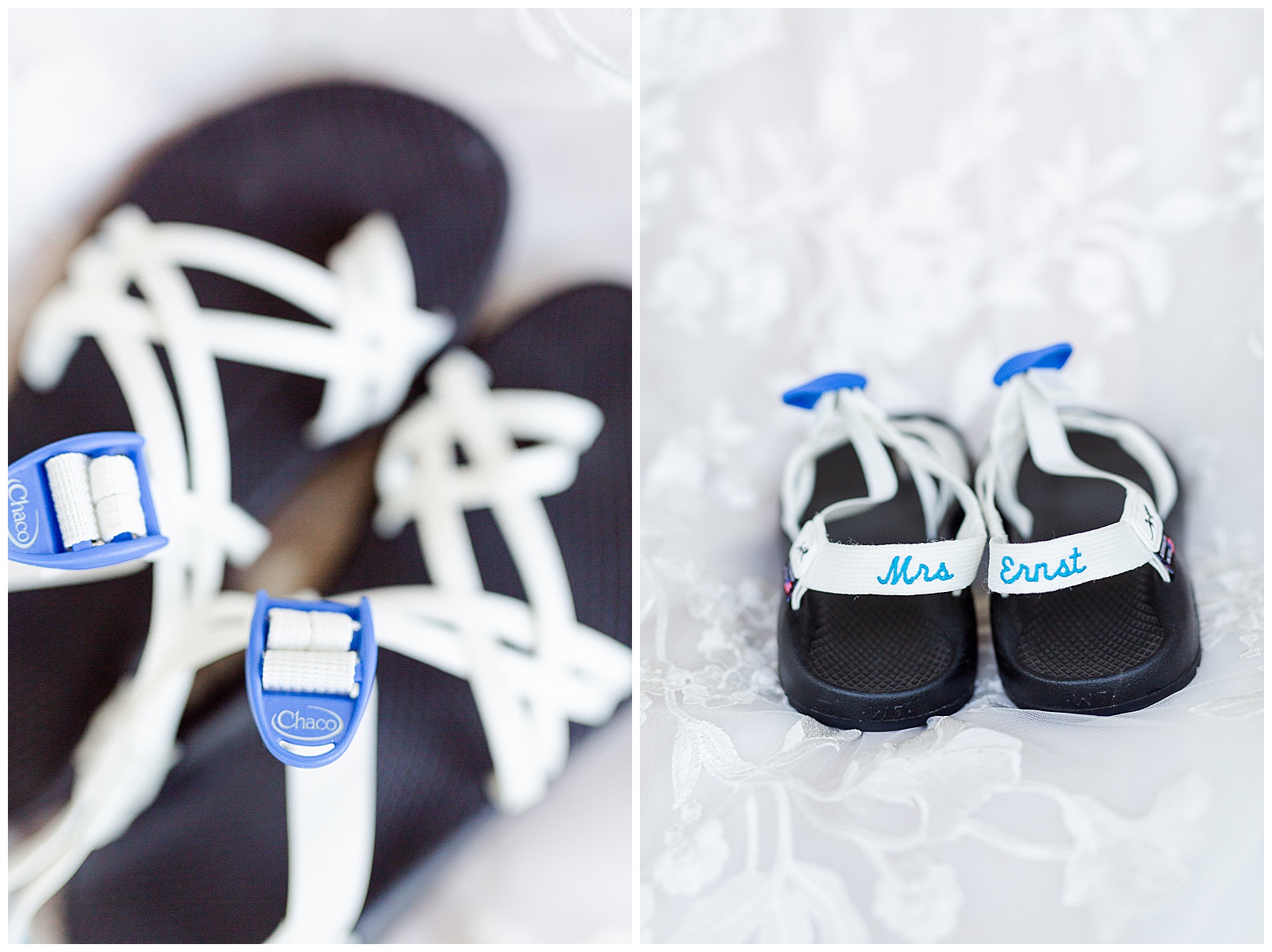 Bride Chacos Shoe Idea from Outdoorsy Summer Wedding at North Carolina Lakehouse in the Mountains | check out the full wedding at KevynDixonPhoto.com