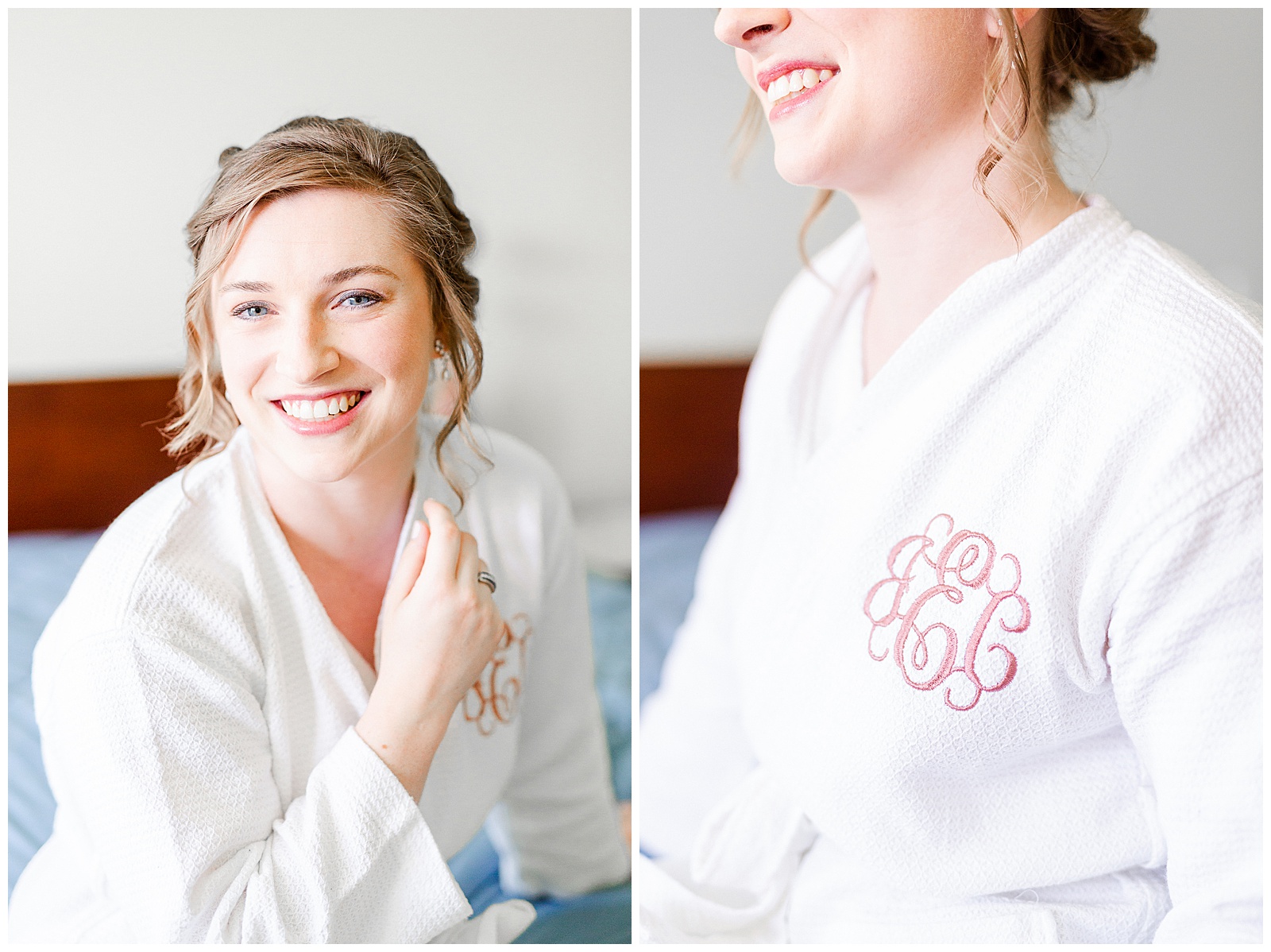 Beautiful Embroidered Bride Getting Ready Robe from Outdoorsy Summer Wedding at North Carolina Lakehouse in the Mountains | check out the full wedding at KevynDixonPhoto.com