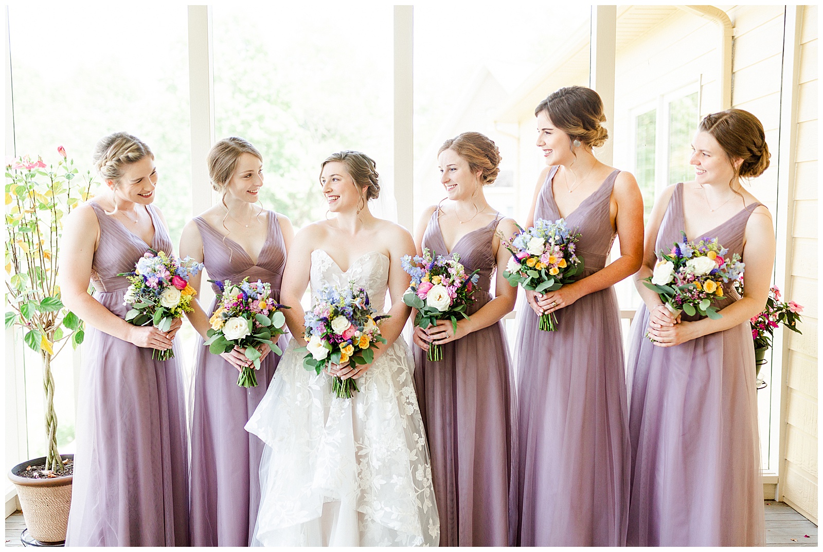 Lavender Purple Bridesmaid Dress Color Theme from Outdoorsy Summer Wedding at North Carolina Lakehouse in the Mountains | check out the full wedding at KevynDixonPhoto.com