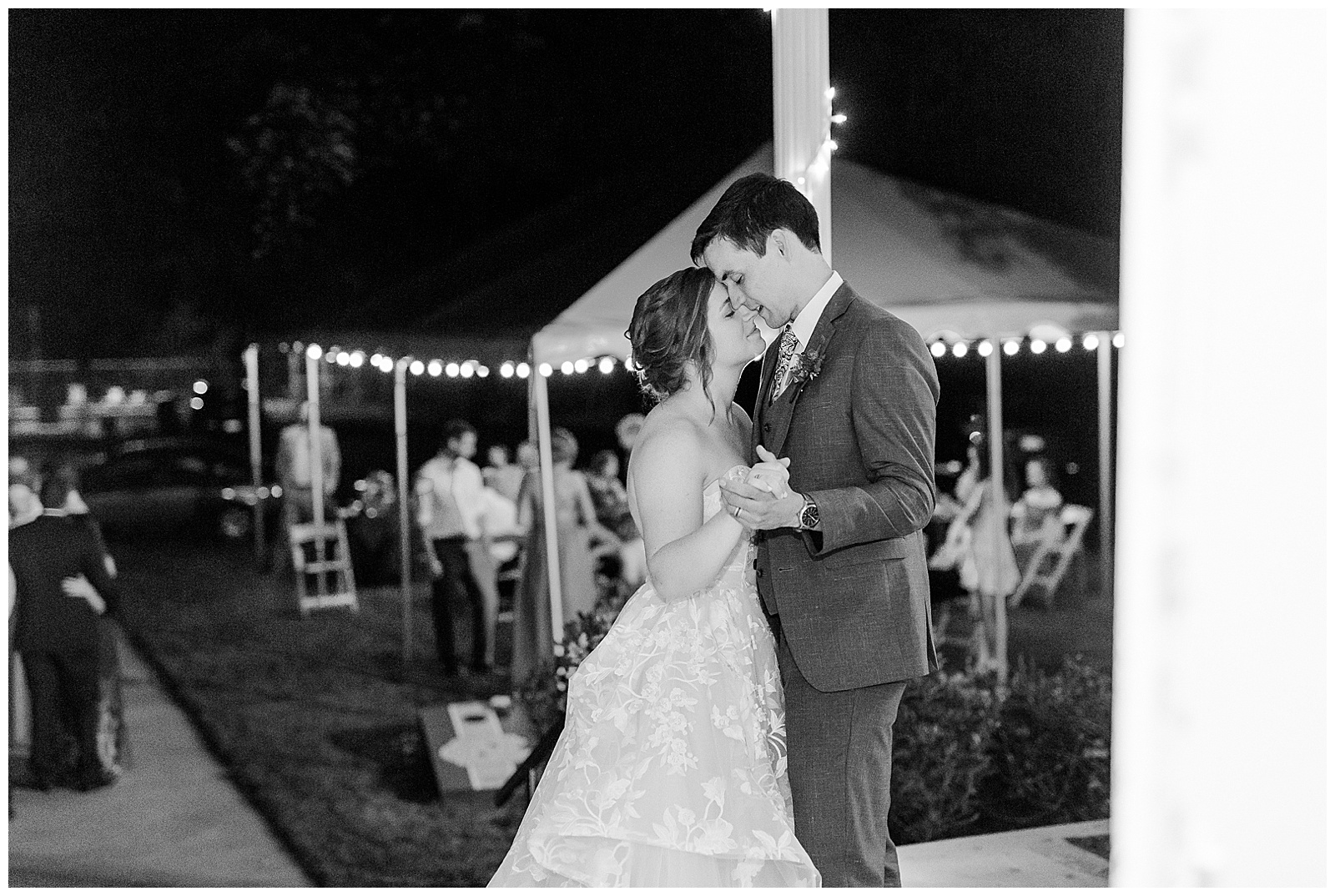 Bride and groom couples dance at Outdoorsy Summer Wedding at North Carolina Lakehouse in the Mountains | check out the full wedding at KevynDixonPhoto.com