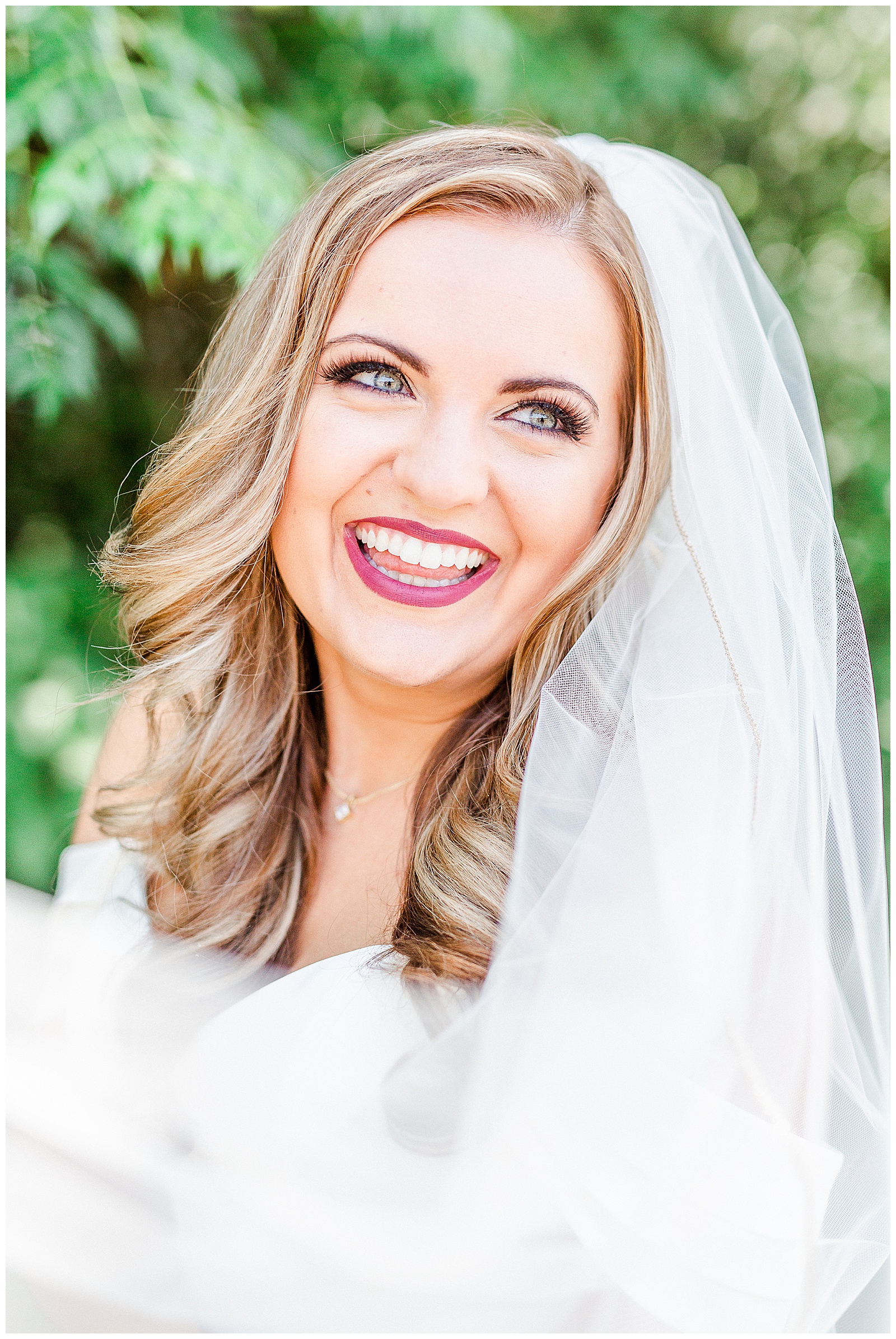 Veil and Elegant Makeup on Stunning Bride from Summer Wedding in Charlotte, NC | check out the full wedding at KevynDixonPhoto.com