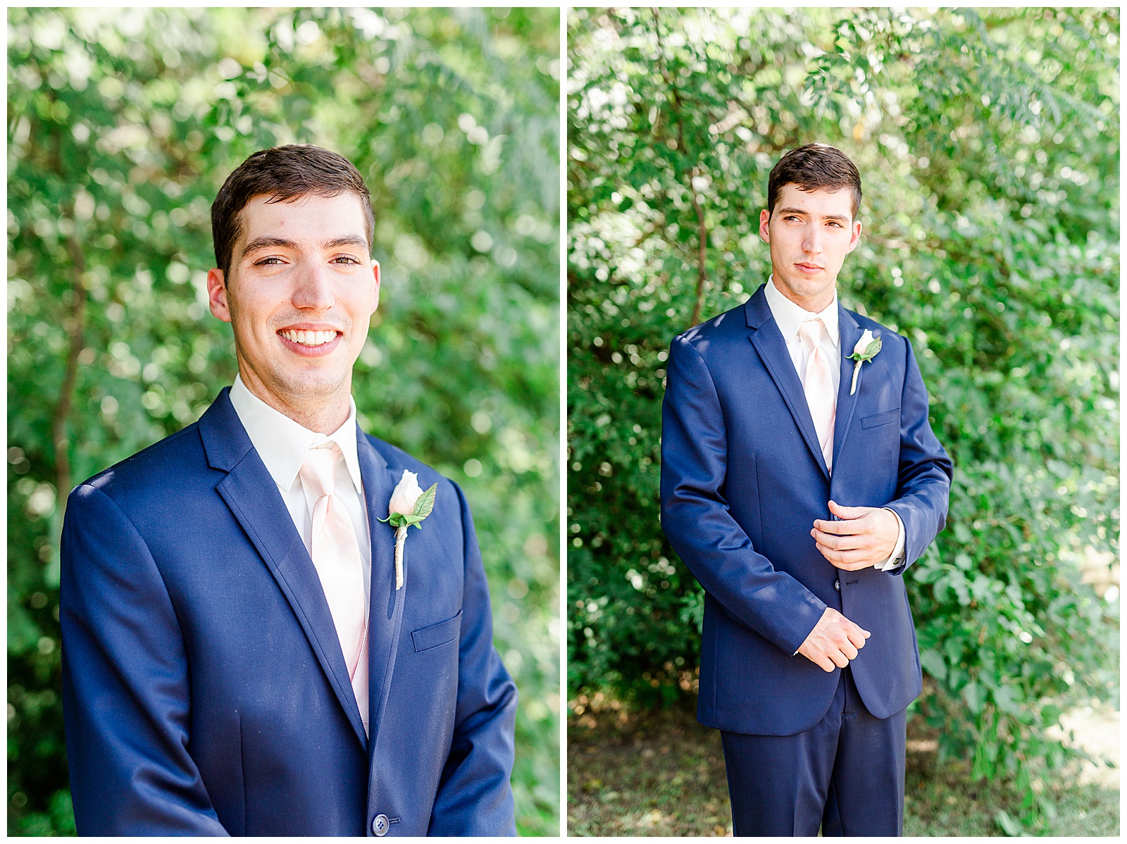 Groom Photo in Blue Suit from Summer Wedding in Charlotte, NC | Check out the full wedding at KevynDixonPhoto.com
