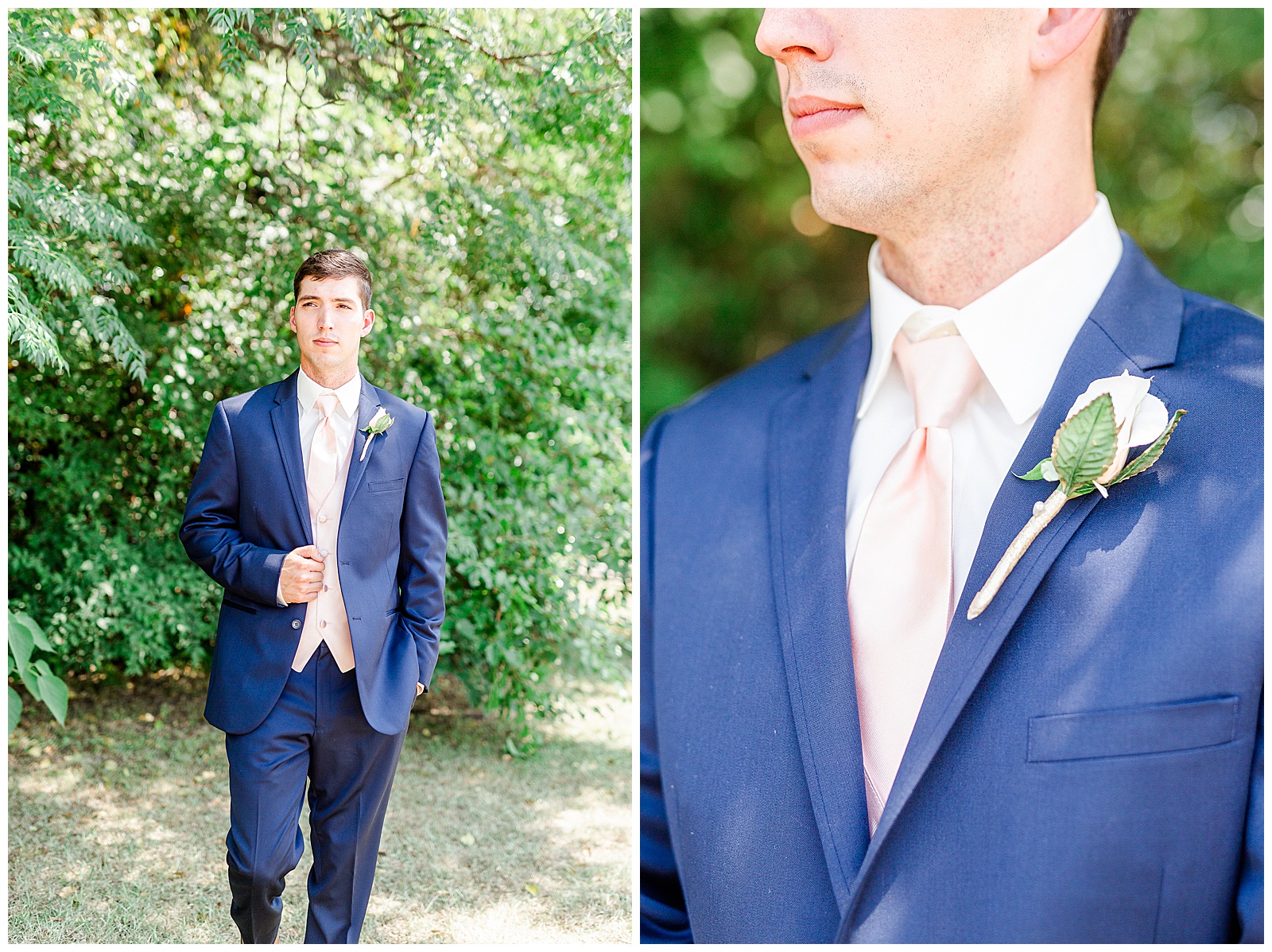 Groom Photo in Blue Suit from Summer Wedding in Charlotte, NC | Check out the full wedding at KevynDixonPhoto.com