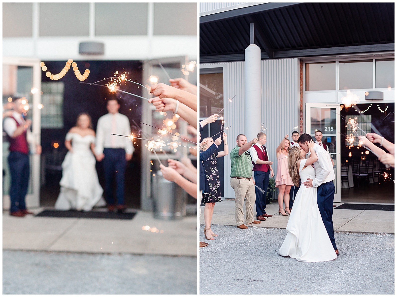 Stunning Modern Bride and Groom sparkler exit from Summer Wedding in Charlotte, NC | Check out the full wedding at KevynDixonPhoto.com