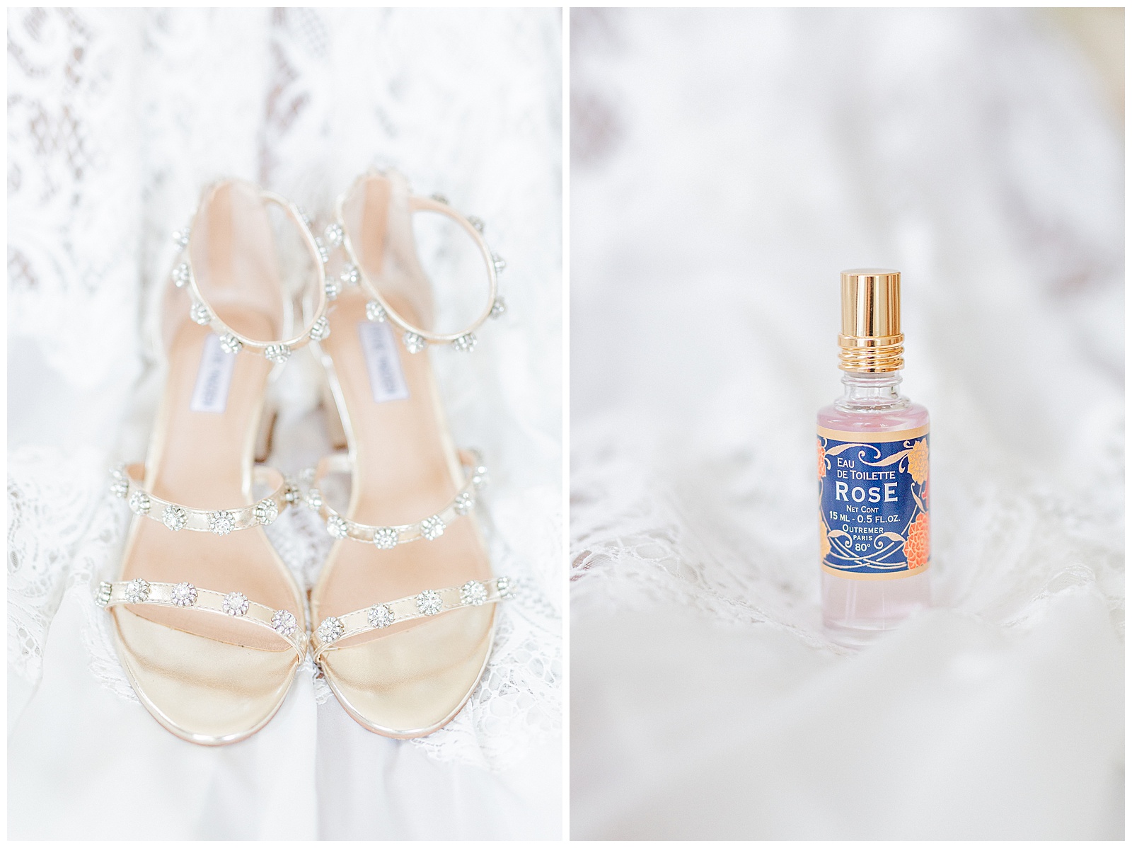 Strappy Rhinestone Sandals and Eau de Toilette Rose - Bright Boho Chic Theme in Charlotte, North Carolina | check out the full wedding at KevynDixonPhoto.com