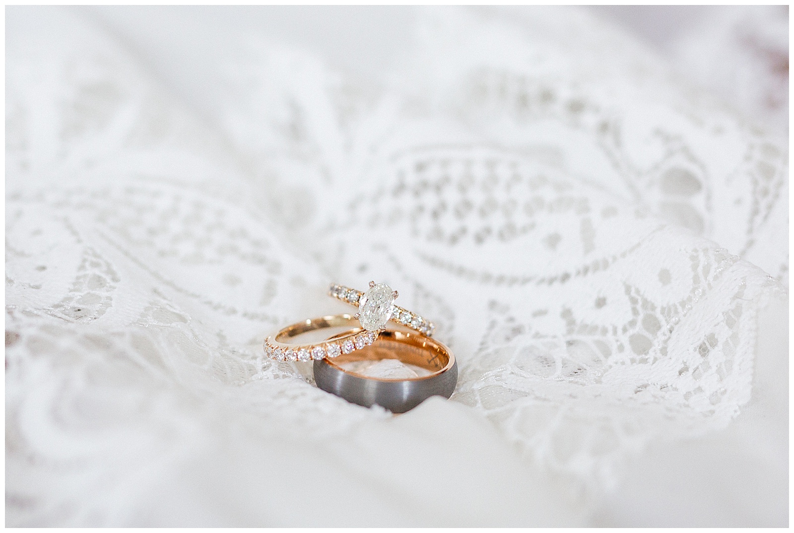 Gold Wedding Bands on Lace - Bright Boho Chic Theme in Charlotte, North Carolina | check out the full wedding at KevynDixonPhoto.com