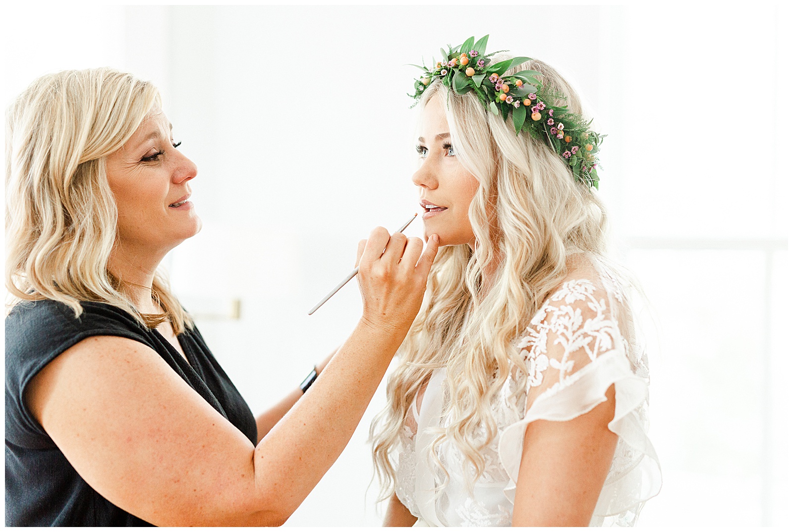 Natural Wedding Makeup for Blue Eyes Blonde Hair - Bright Boho Chic Theme in Charlotte, North Carolina | check out the full wedding at KevynDixonPhoto.com
