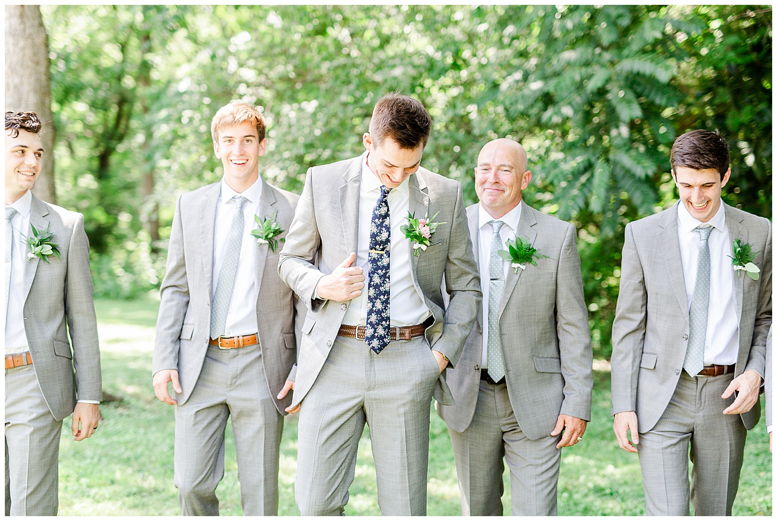 Gray groomsmen wedding color theme ideas from Boho Chic Wedding in Charlotte, NC | check out the full wedding at KevynDixonPhoto.com