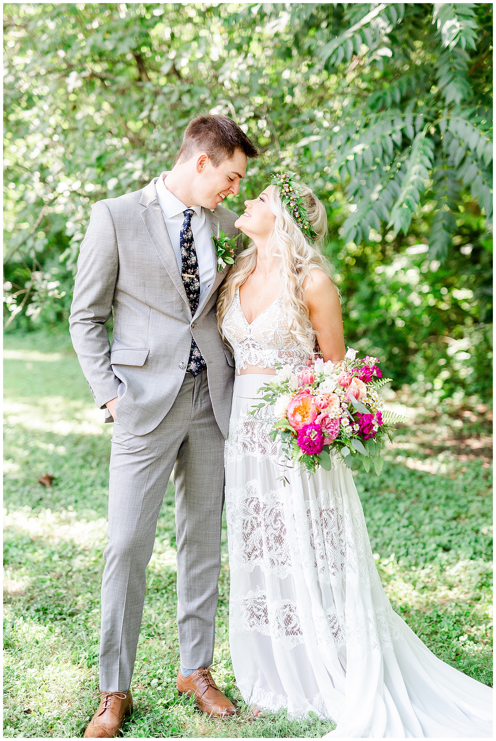 Enchanting Woodland Portraits of Bride and Groom from Boho Chic Wedding in Charlotte, NC | check out the full wedding at KevynDixonPhoto.com
