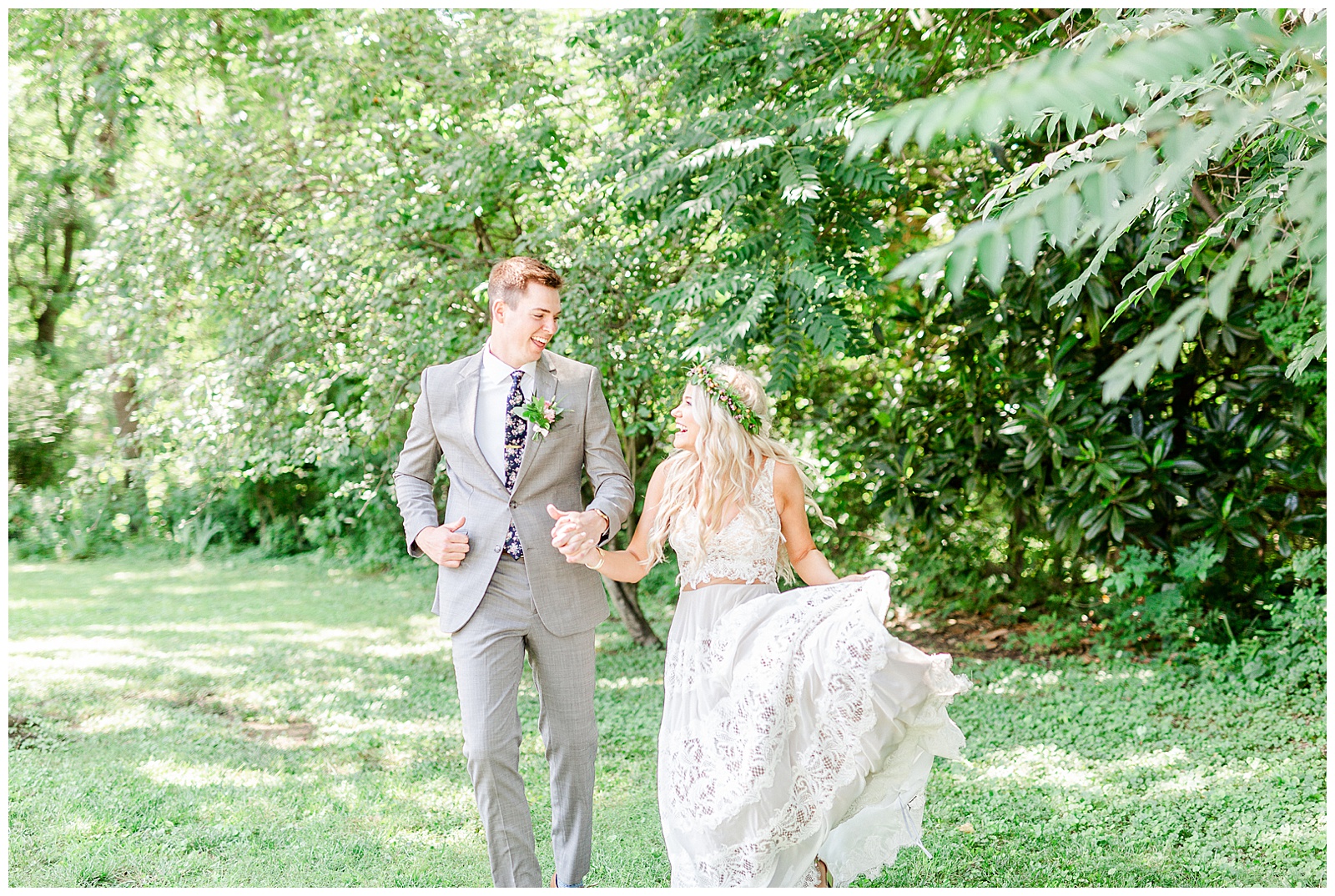 Enchanting Woodland Portraits of Bride and Groom from Boho Chic Wedding in Charlotte, NC | check out the full wedding at KevynDixonPhoto.com