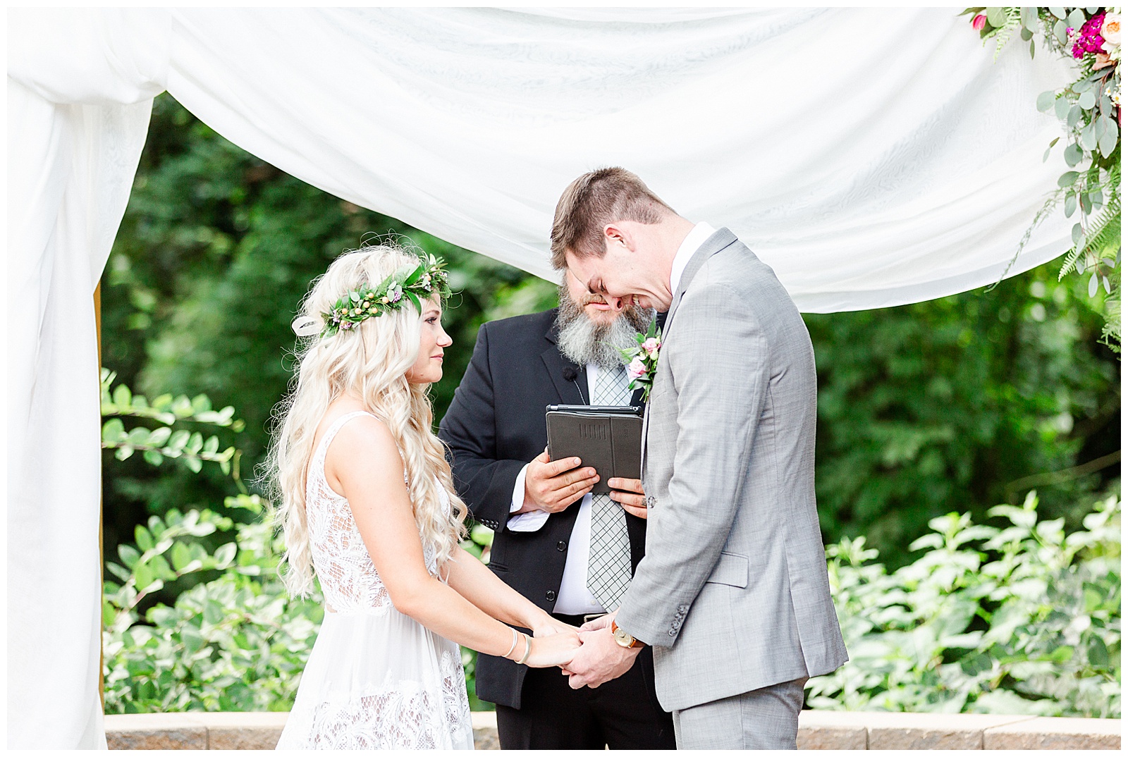 Emotional Bohemian Bride Ceremony from Boho Chic Summer Wedding in Charlotte, NC | check out the full wedding at KevynDixonPhoto.com 