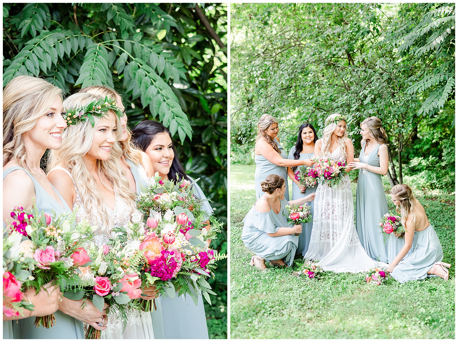 Dusty Blue Bride Tribe Wedding Theme with Gorgeous Bridesmaid Dresses | check out the full wedding at KevynDixonPhoto.com