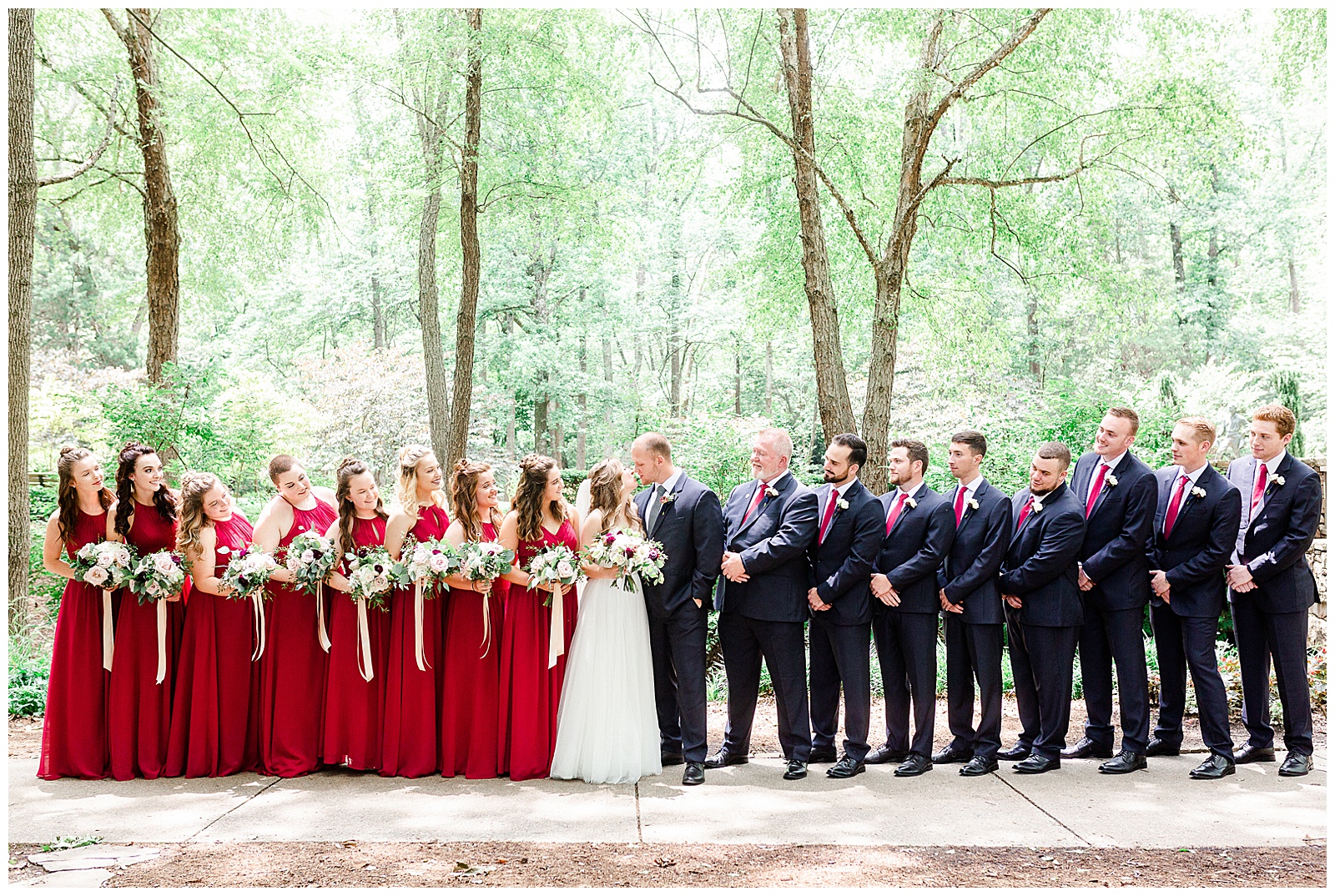Stunning Bridal Party Photo from Elegant Modern Red and Navy Blue Themed Wedding in Charlotte, NC | check out the full wedding at KevynDixonPhoto.com