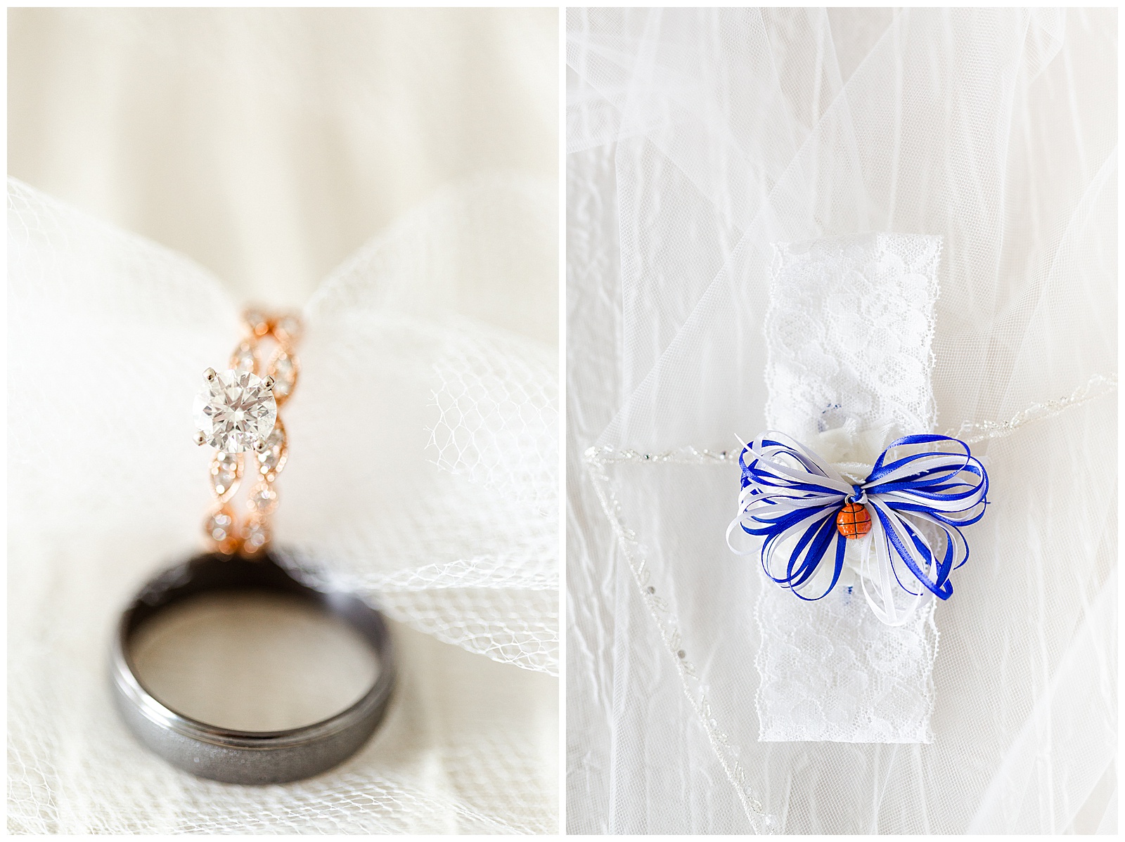 Blue-Themed Garter from Gorgeous Modern Vintage Wedding in Charlotte, NC | check out the full wedding at KevynDixonPhoto.com