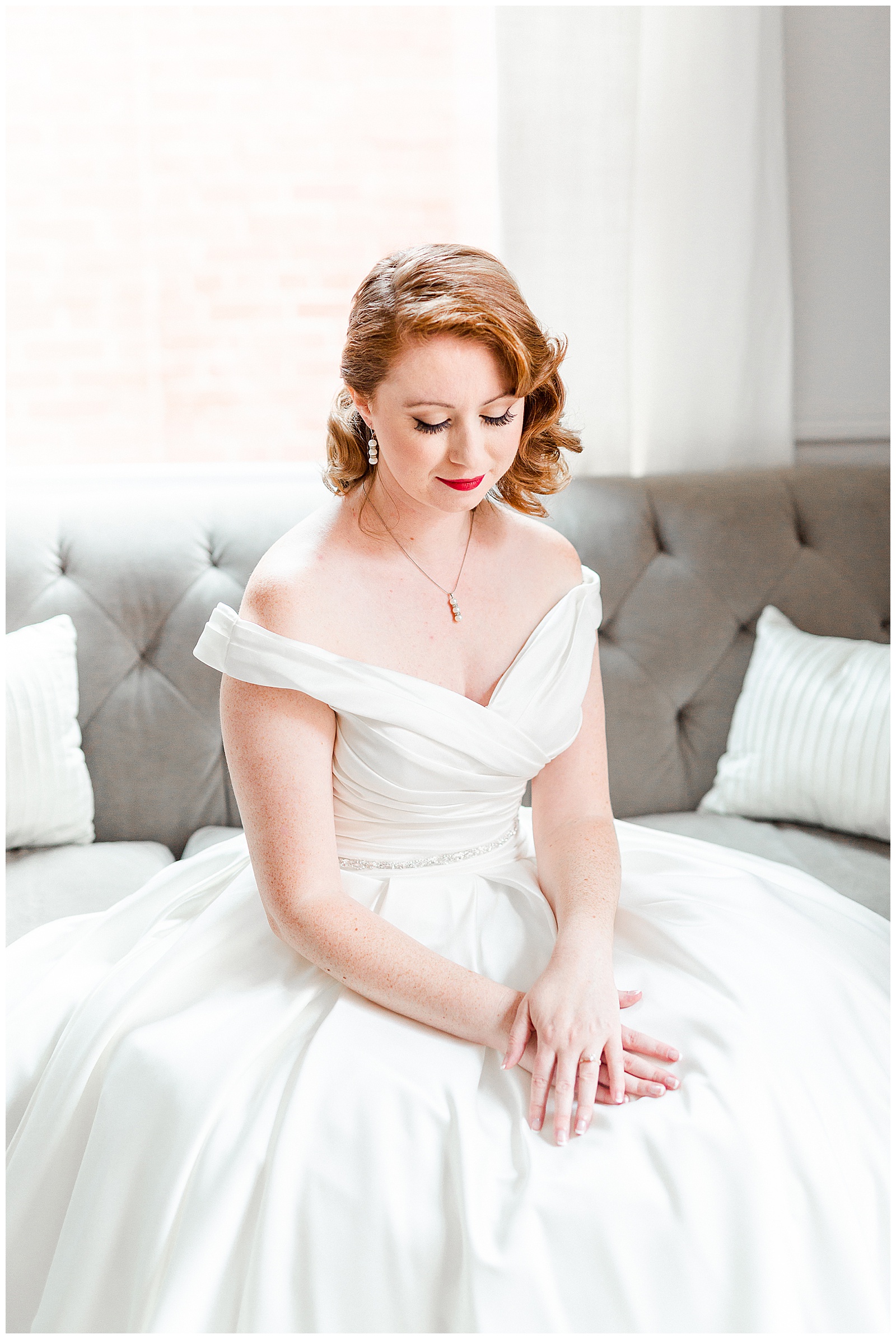 Gorgeous Red-Haired Bride in 1940s Modern Vintage Wedding in Charlotte, NC | check out the full wedding at KevynDixonPhoto.com 