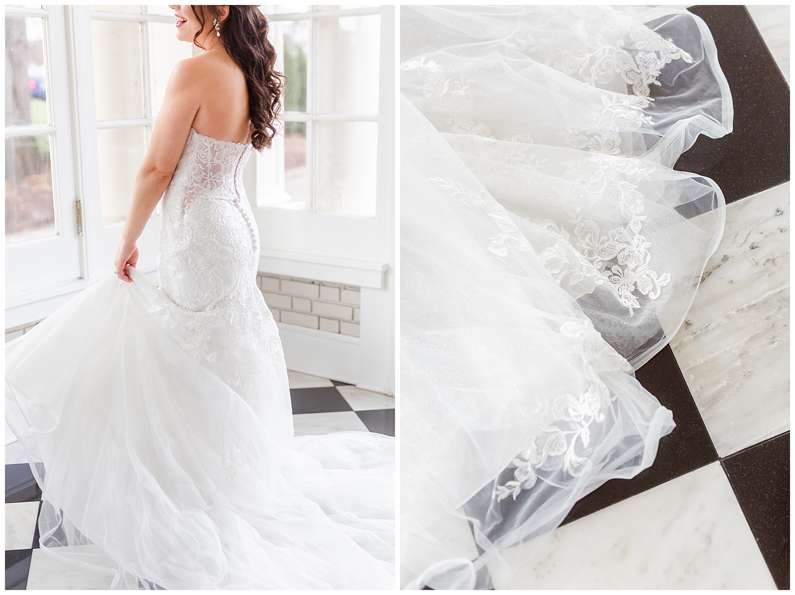 Bride's Lace Wedding Dress Ideas from Light and Airy Outdoor Wedding at Separk Mansion in Gastonia, NC | Kevyn Dixon Photography