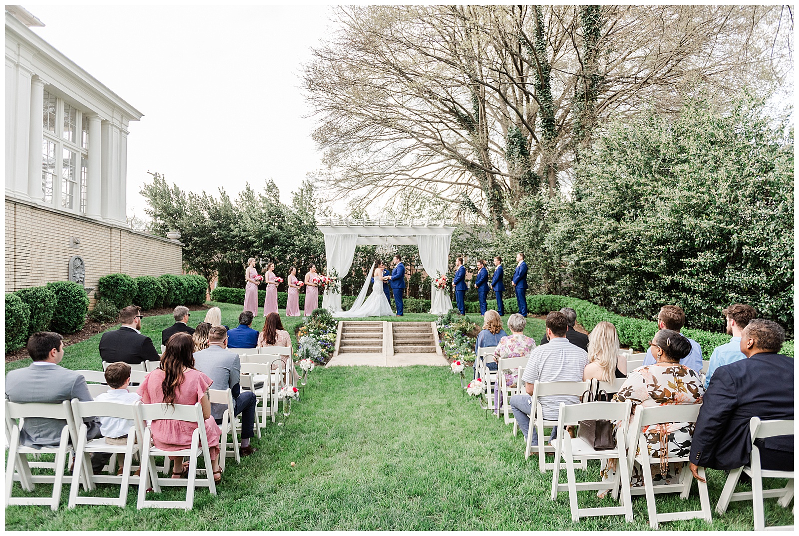 Intimate Wedding Ceremony from Light and Airy Outdoor Wedding at Separk Mansion in Gastonia, NC | Kevyn Dixon Photography