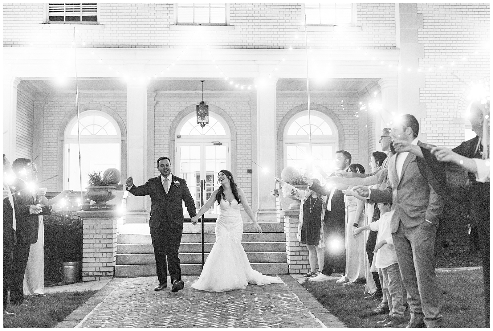 Adorable Sparkler Exit from Light and Airy Outdoor Wedding at Separk Mansion in Gastonia, NC | Kevyn Dixon Photography