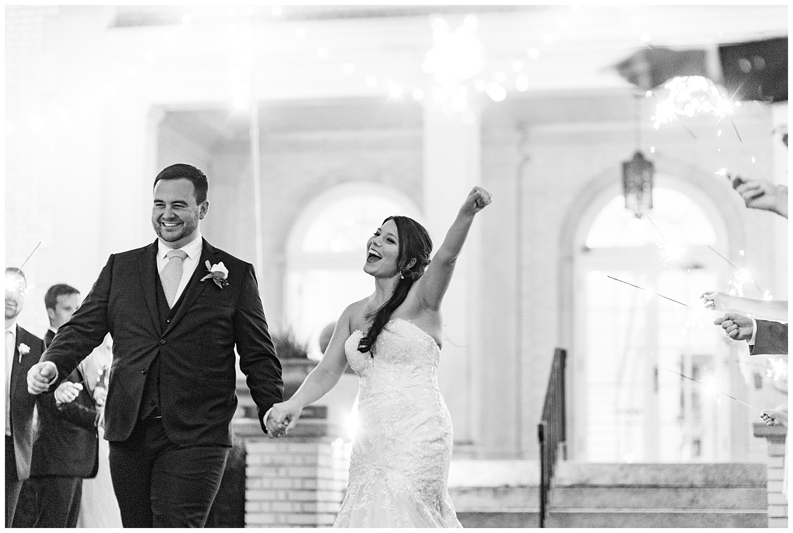 Adorable Sparkler Exit from Light and Airy Outdoor Wedding at Separk Mansion in Gastonia, NC | Kevyn Dixon Photography
