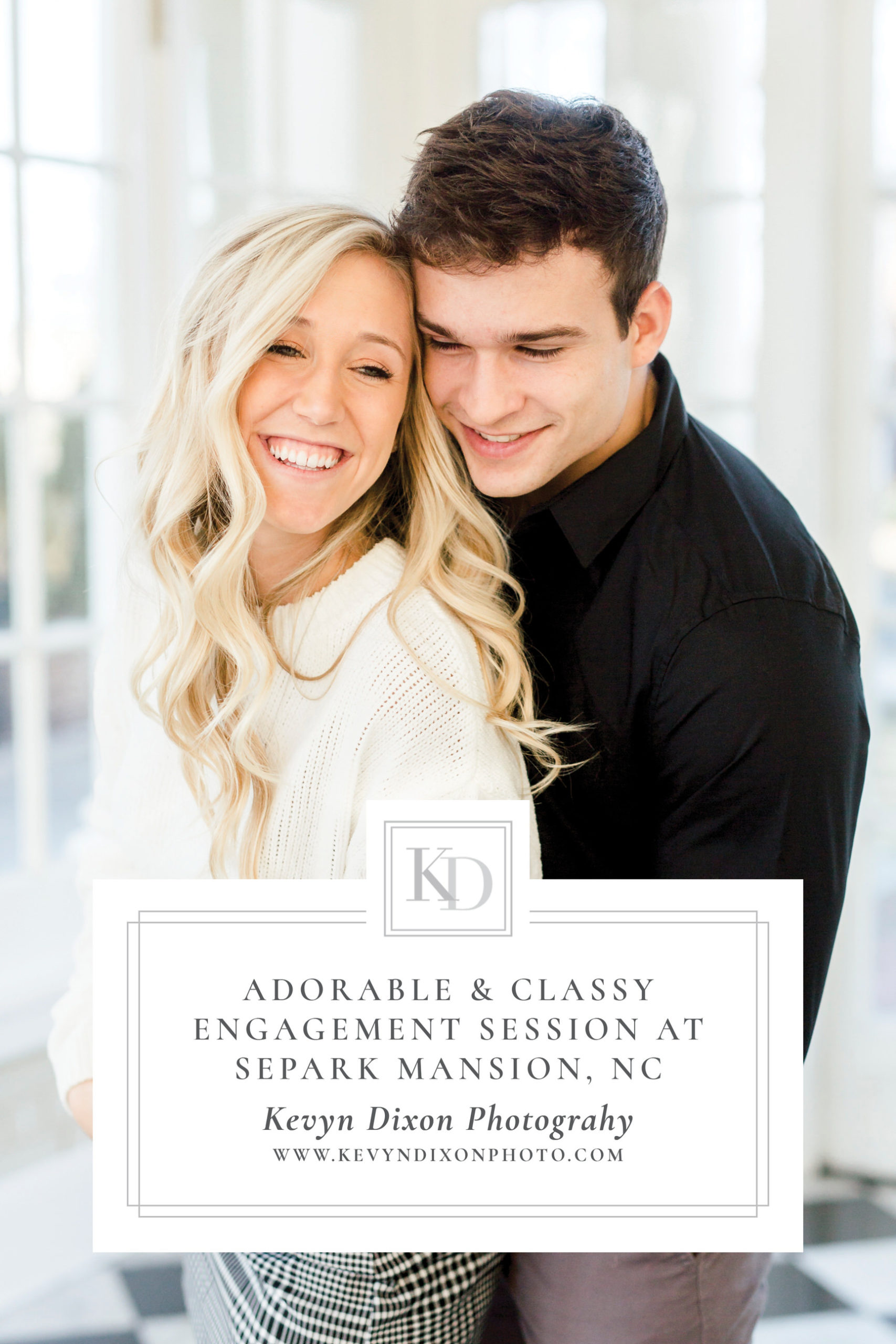 Adorable & Classy Classic Winter Engagement Session at Separk Mansion in Charlotte, NC by Kevyn Dixon Photography