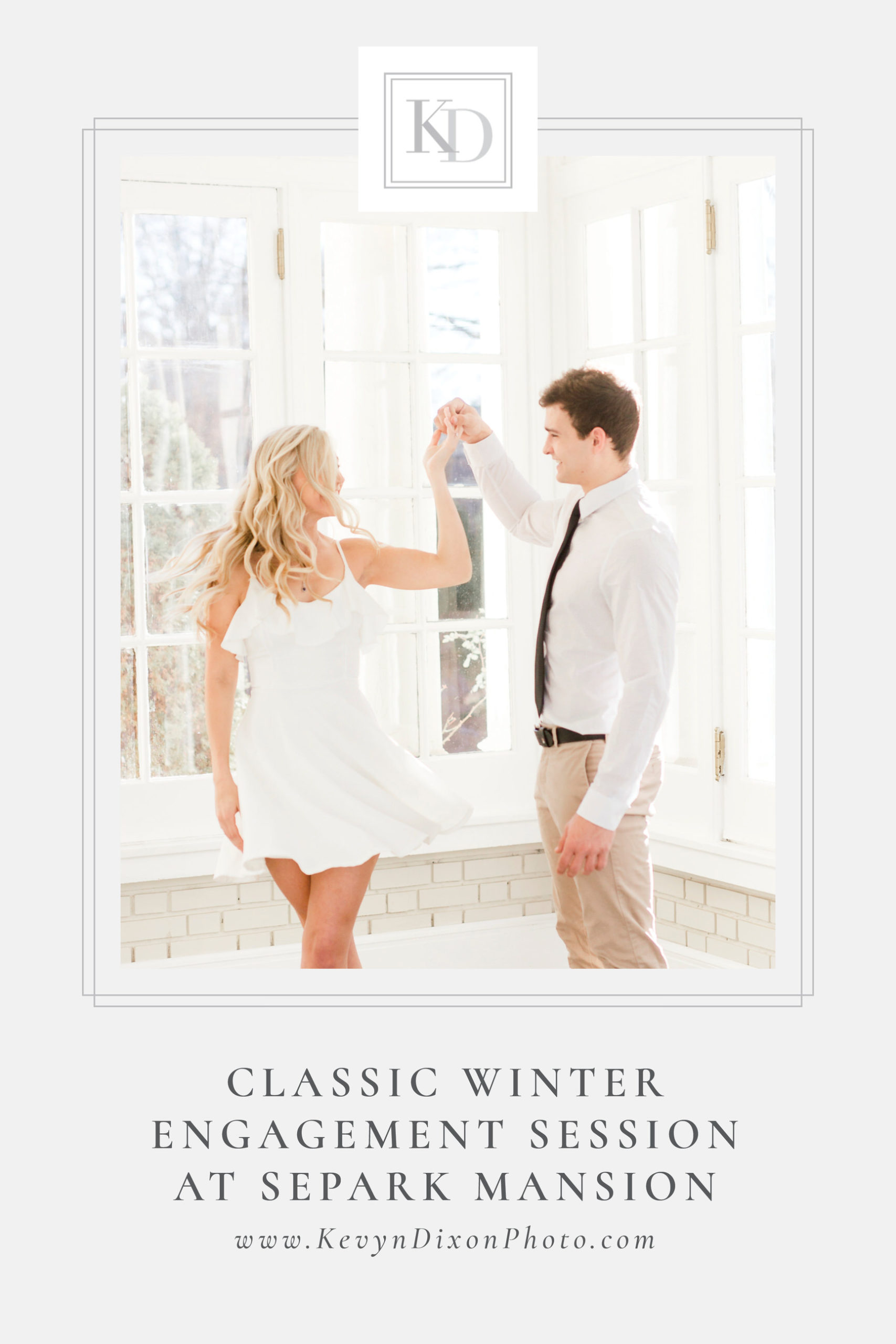 Stylish Classy Classic Winter Engagement Session at Separk Mansion by Kevyn Dixon Photography