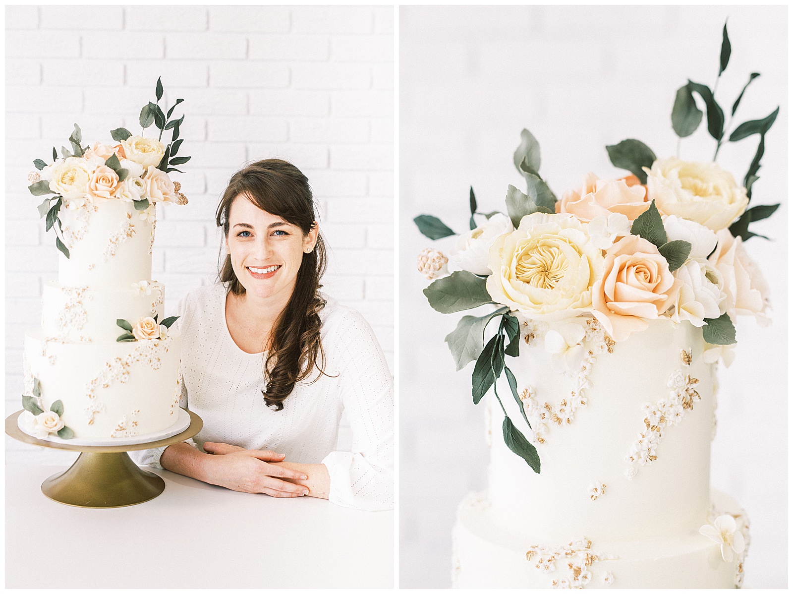 Charlotte NC Wedding Cake Designer Aryn Keogh at Delish Cakery Making Sugar Flowers