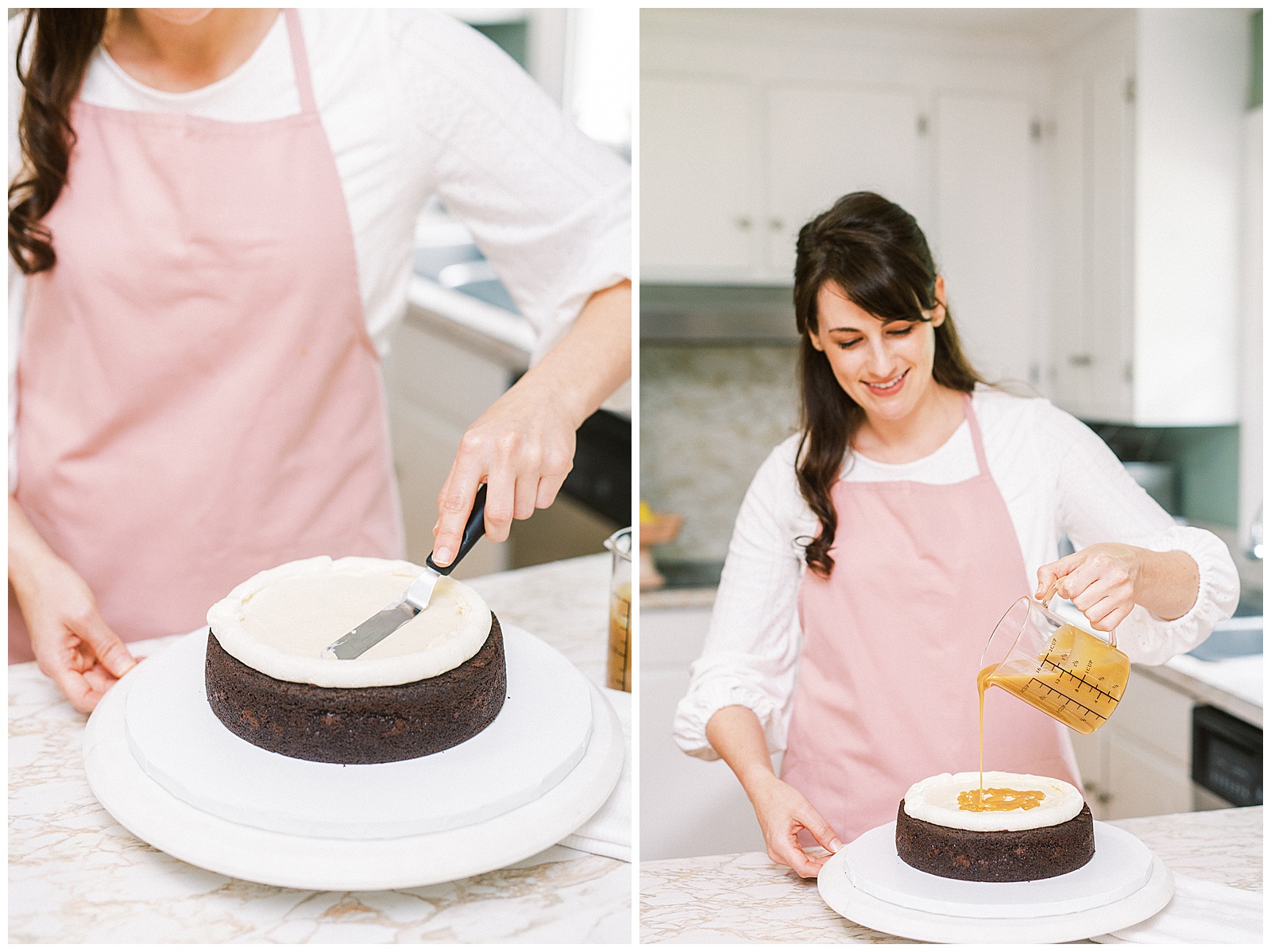 Charlotte NC Wedding Cake Designer Aryn Keogh Baking in her Kitchen