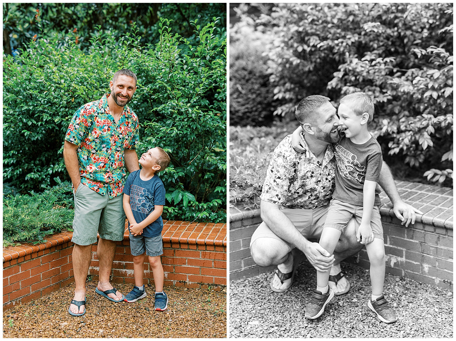 Disney T-shirt Outfit for Family Photoshoot at Duke Mansion Gardens in North Carolina Engagement Session