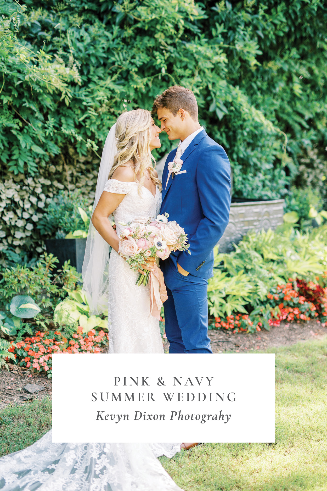 pink and navy summer wedding pin image