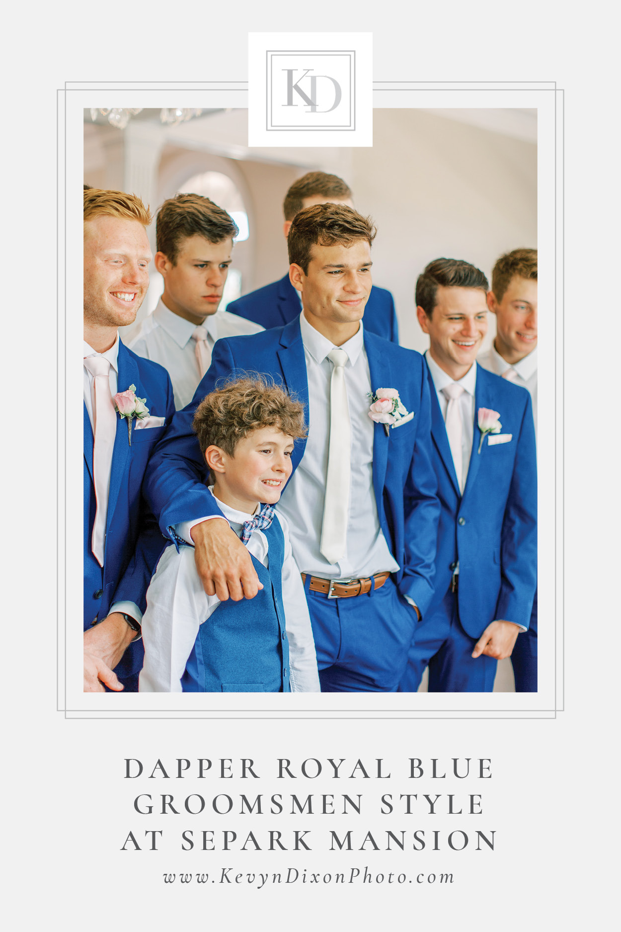 dapper royal blue groomsmen style at separk mansion