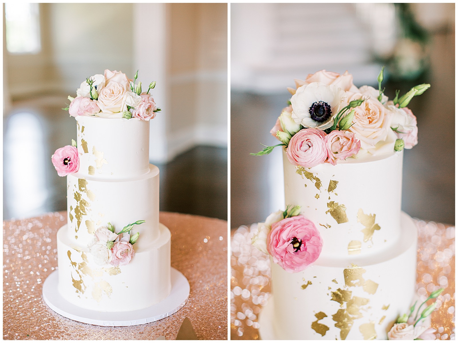 pink floral wedding cake at separk mansion in north carolina nc cakes