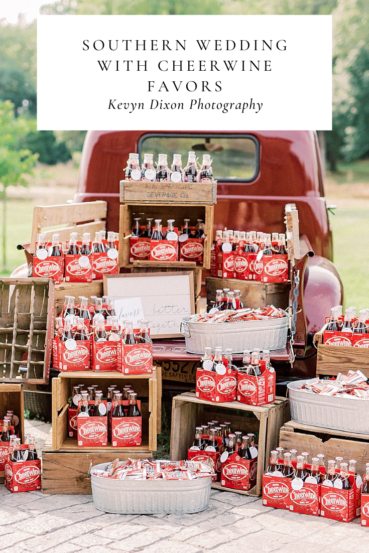 The Farmstead wedding day with Cheerwine favors