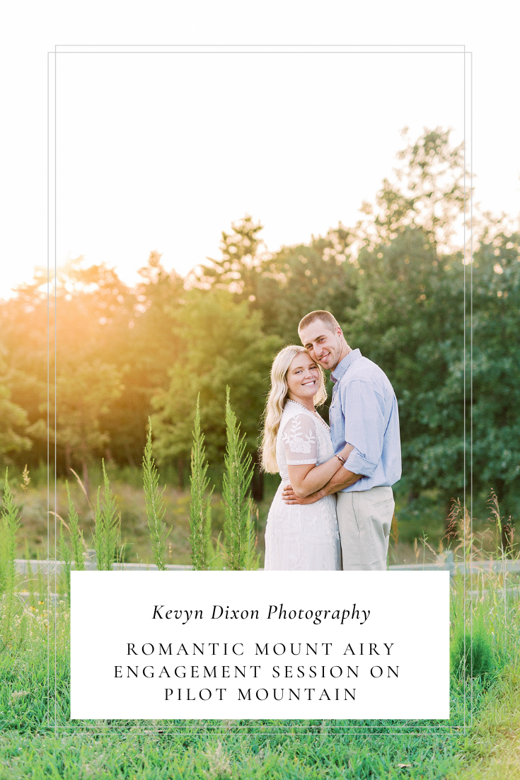 Mount Airy engagement session in Pilot Mountain with North Carolina couple and their dog by Kevyn Dixon Photography