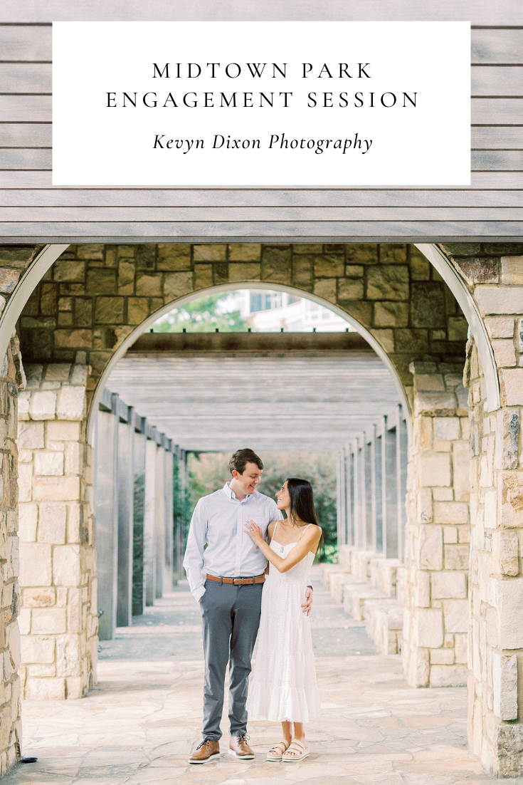 summer Midtown Park engagement session in Charlotte NC