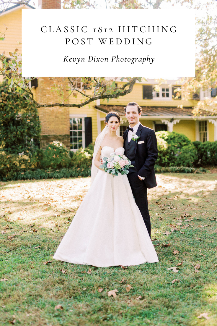 1812 Hitching Post wedding in the fall with outdoor ceremony and classic bridal look photographed by Kevyn Dixon Photography