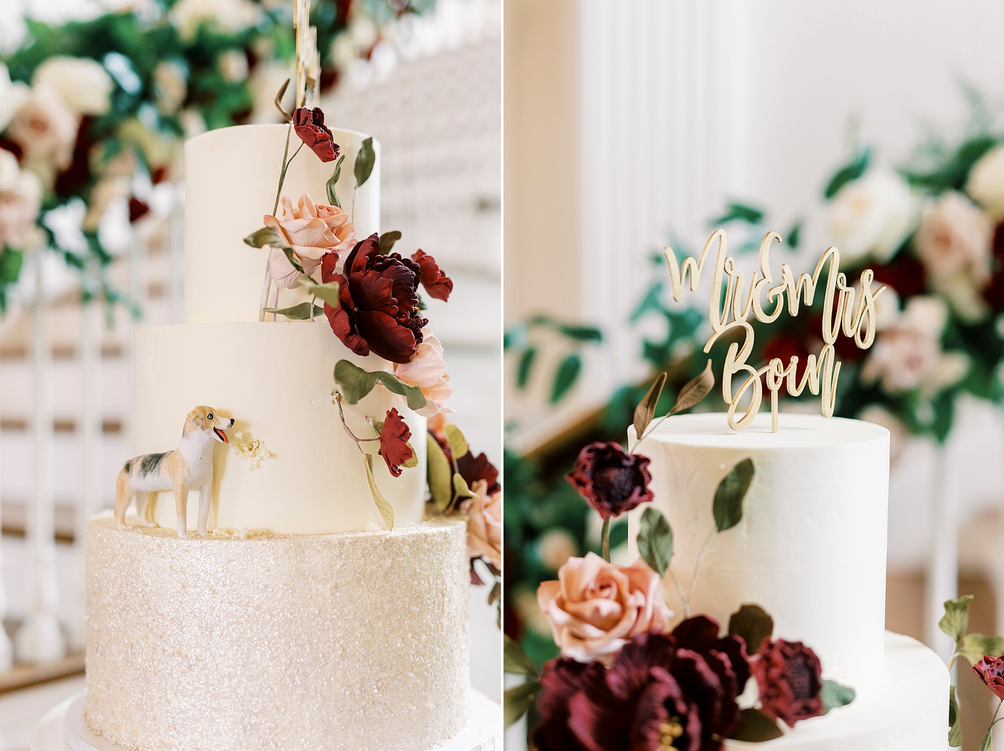 custom cake topper for fall wedding cake at Separk Mansion