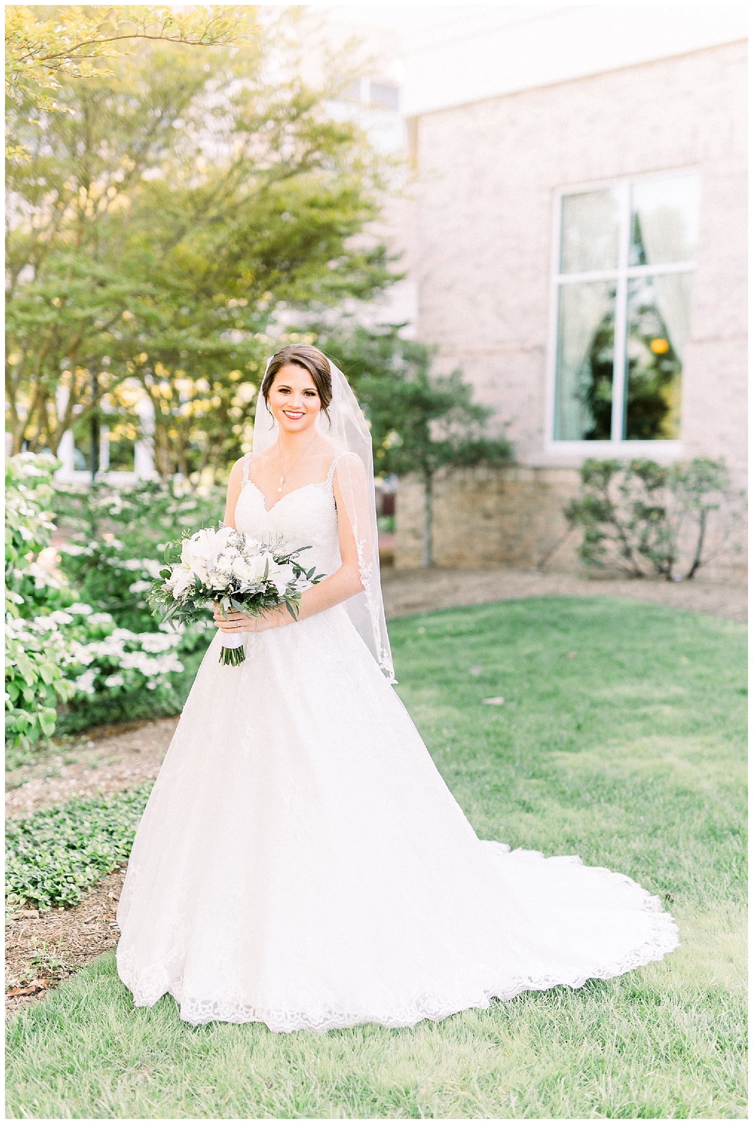 bridal portrait grandover resort spring flowers sun glowing