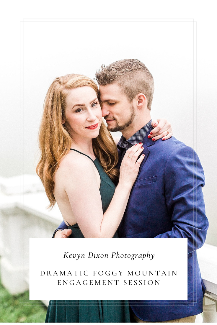 foggy mountain engagement session in Boone NC