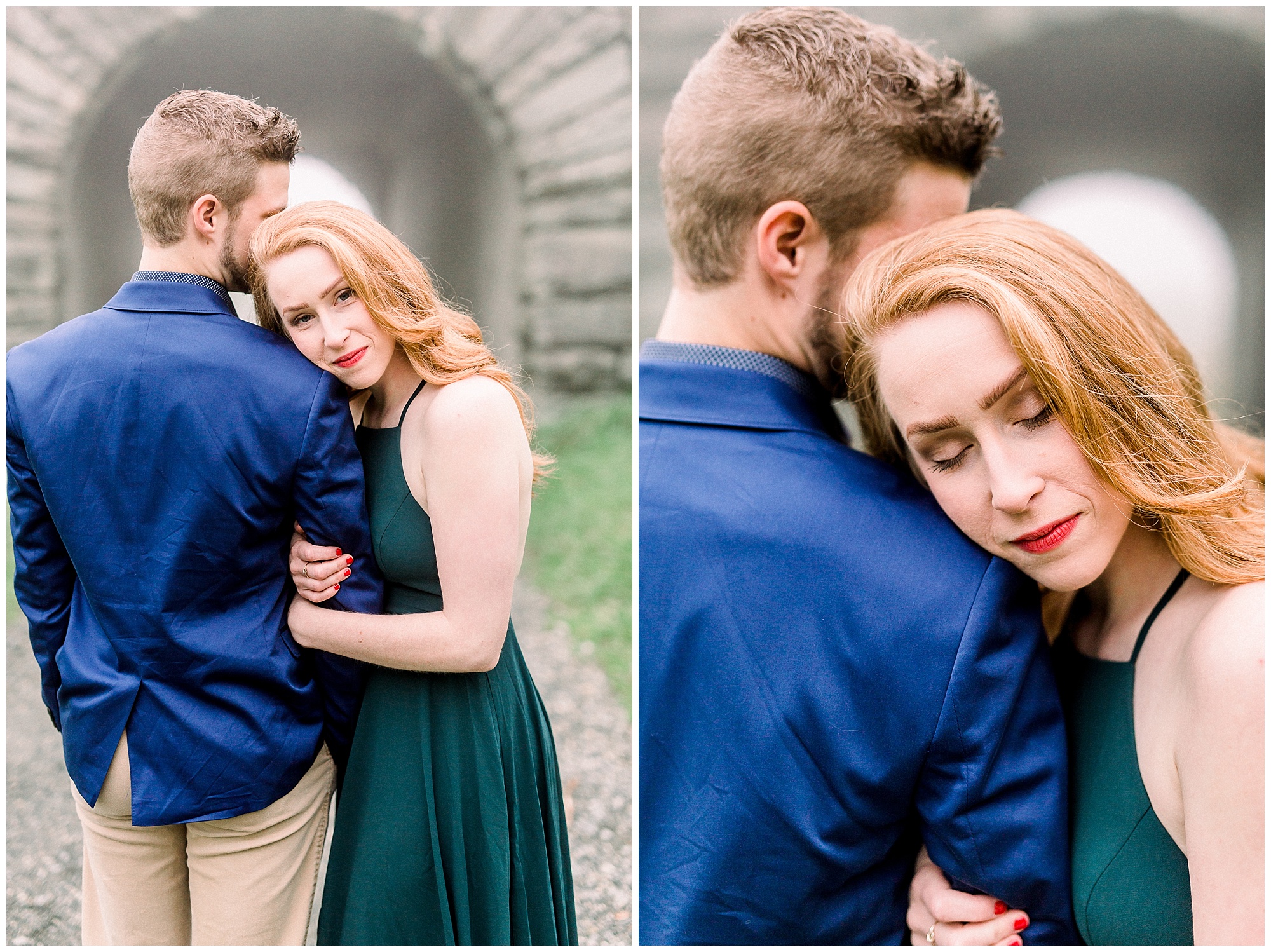 foggy mountain engagement session along Blue Ridge Parkway