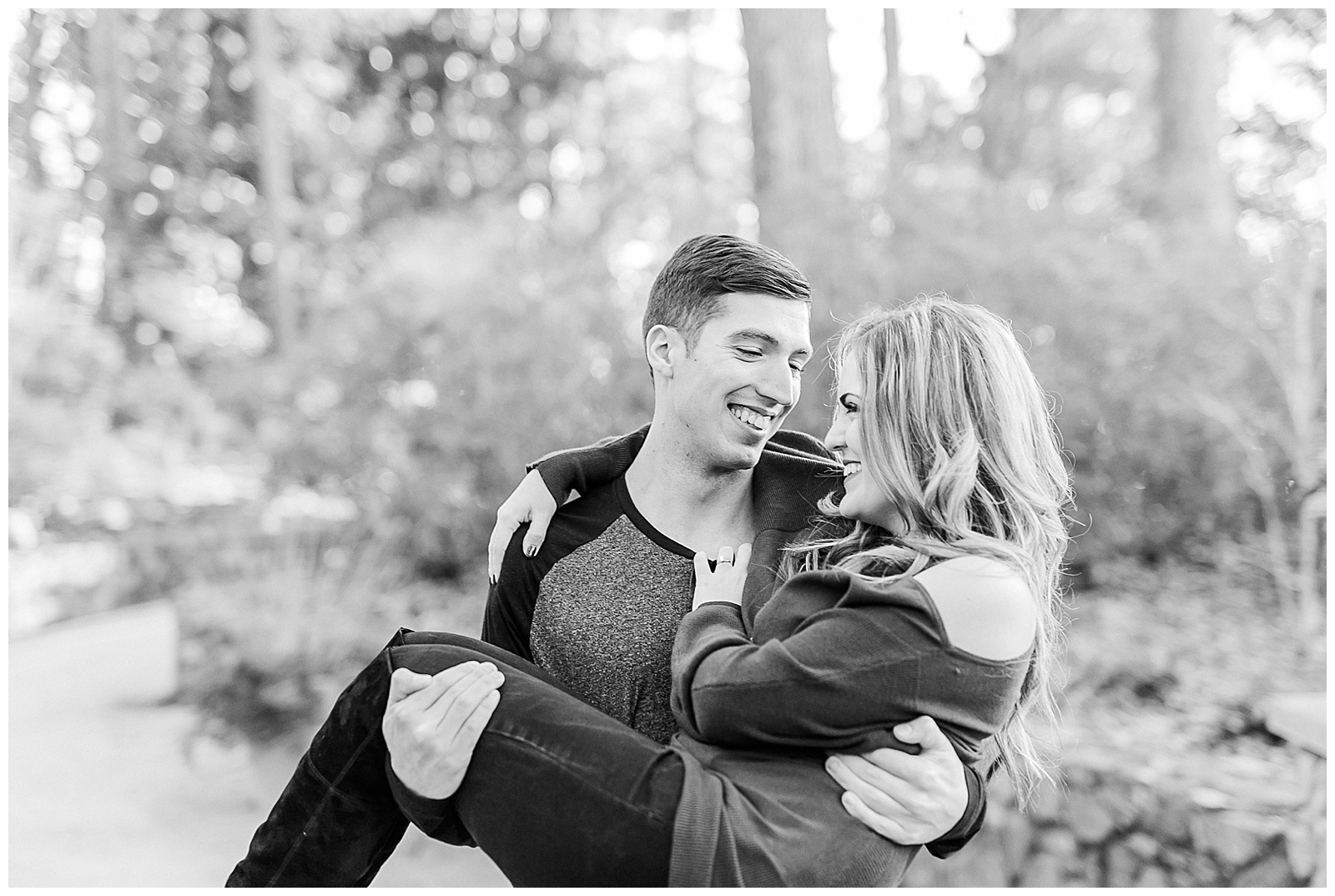 Cozy Red Sweater Casual Outfit Outdoor Fall Engagement Session with Whitney and Logan by Kevyn Dixon Photography