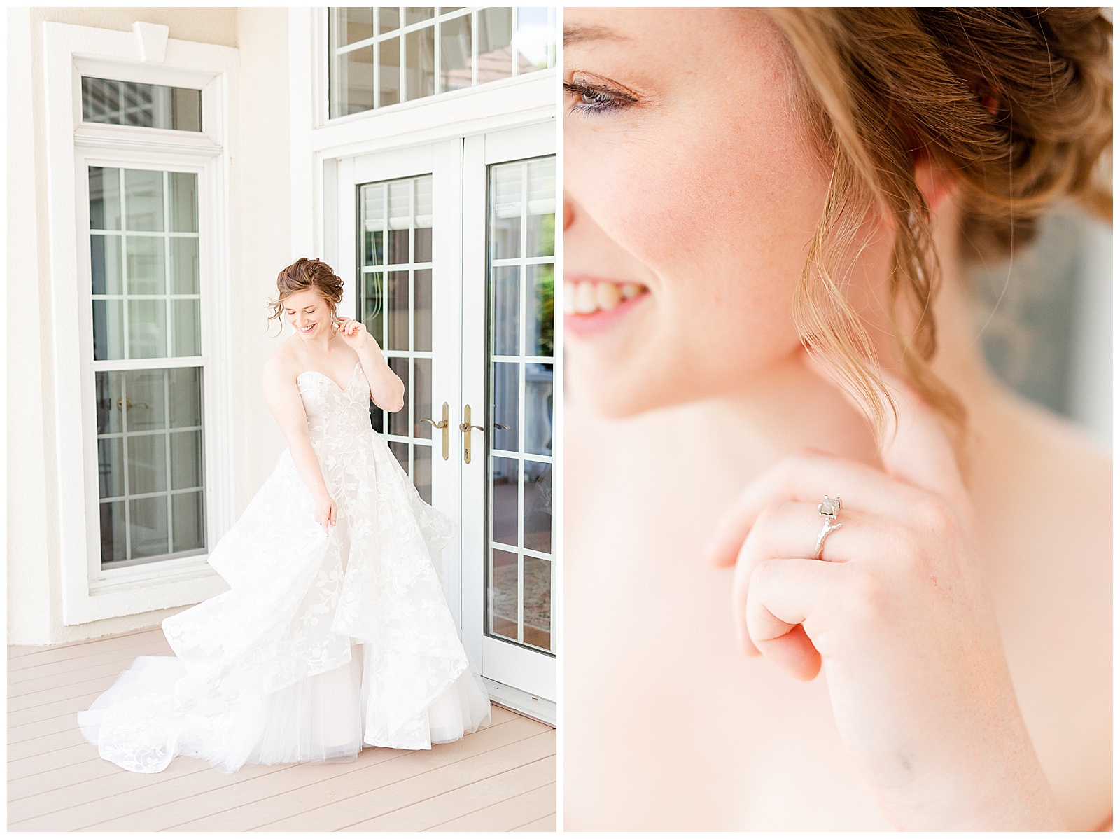 white house mansion location π° Bride: lace wedding dress + veil π Colorful orange and blue bouquet πΈ Outdoorsy Lake and Mountain Bridal Session with Julia | Kevyn Dixon Photography