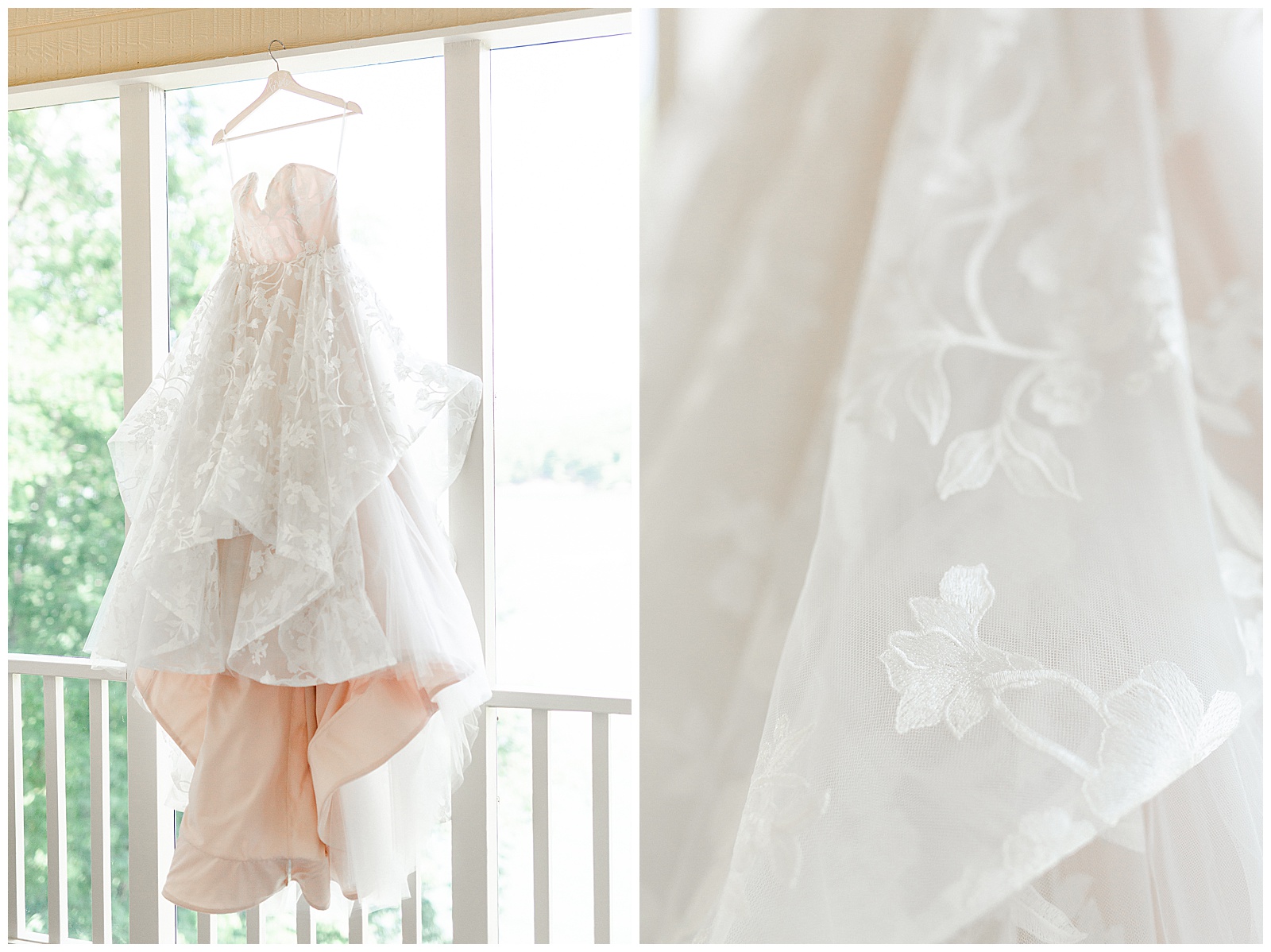 Strapless Lace Wedding Dress from Outdoorsy Summer Wedding at North Carolina Lakehouse in the Mountains | check out the full wedding at KevynDixonPhoto.com