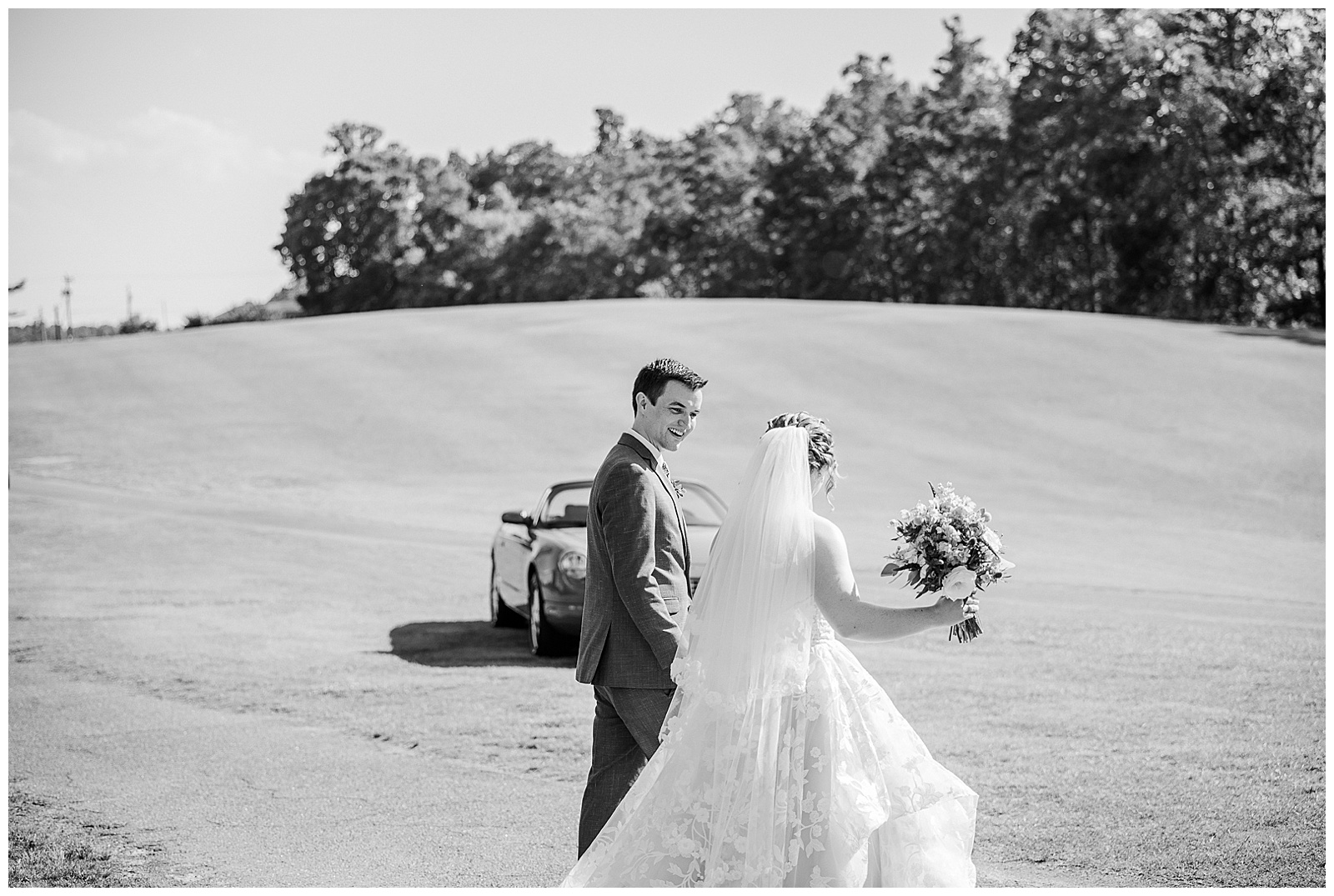 Bride and groom just married in Outdoorsy Summer Wedding at North Carolina Lakehouse in the Mountains | check out the full wedding at KevynDixonPhoto.com