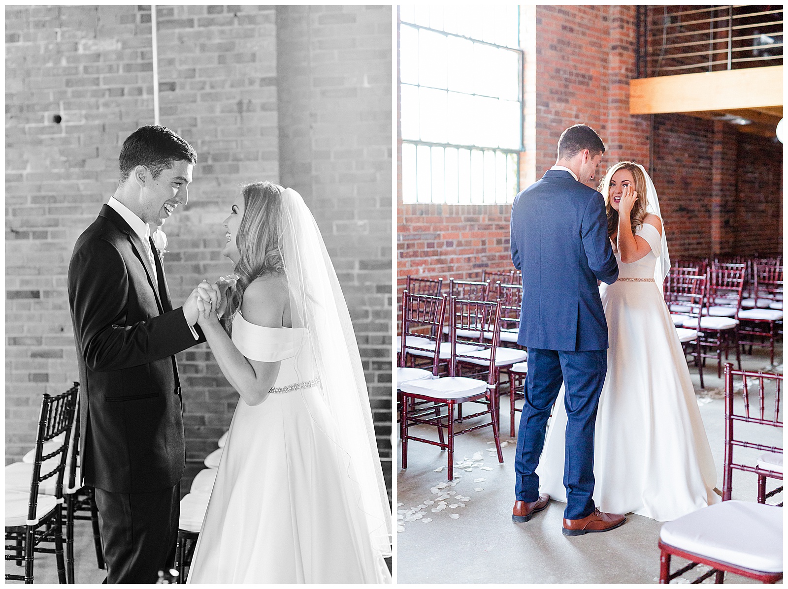Emotional First Look with Bride and Groom from Summer Wedding in Charlotte, NC | Check out the full wedding at KevynDixonPhoto.com