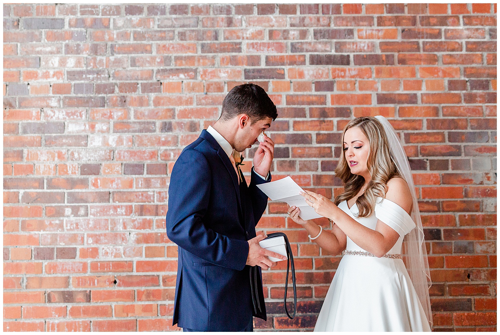 Emotional First Look with Bride and Groom from Summer Wedding in Charlotte, NC | Check out the full wedding at KevynDixonPhoto.com