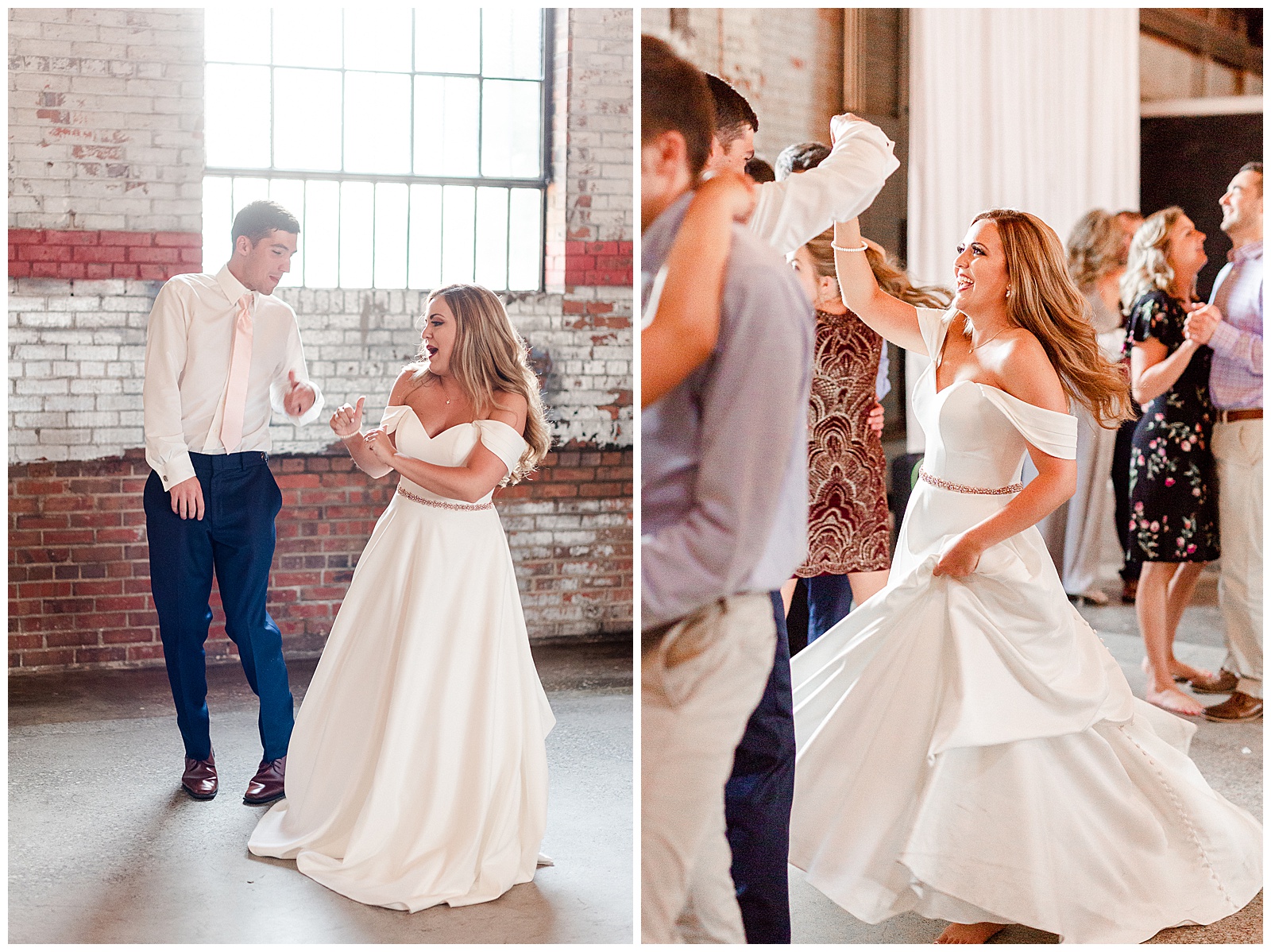 Funny bride and groom spinning and dancing shots from Summer Wedding in Charlotte, NC | Check out the full wedding at KevynDixonPhoto.com