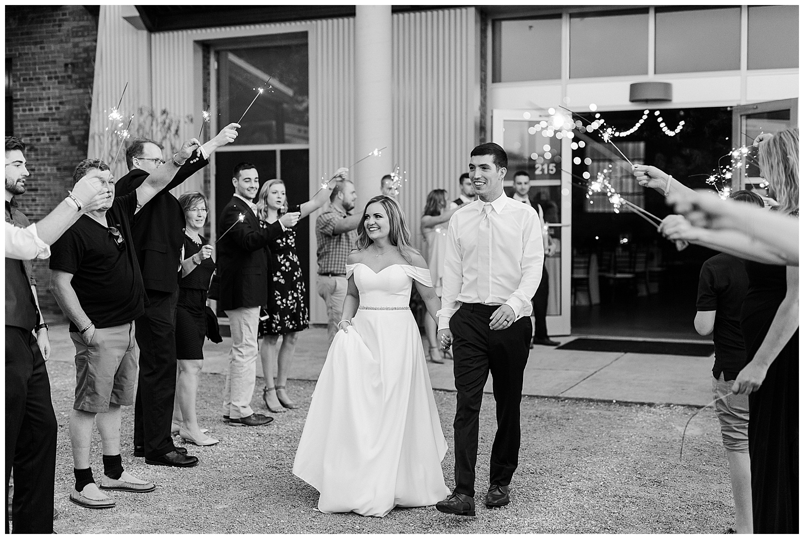 Stunning Modern Bride and Groom sparkler exit from Summer Wedding in Charlotte, NC | Check out the full wedding at KevynDixonPhoto.com