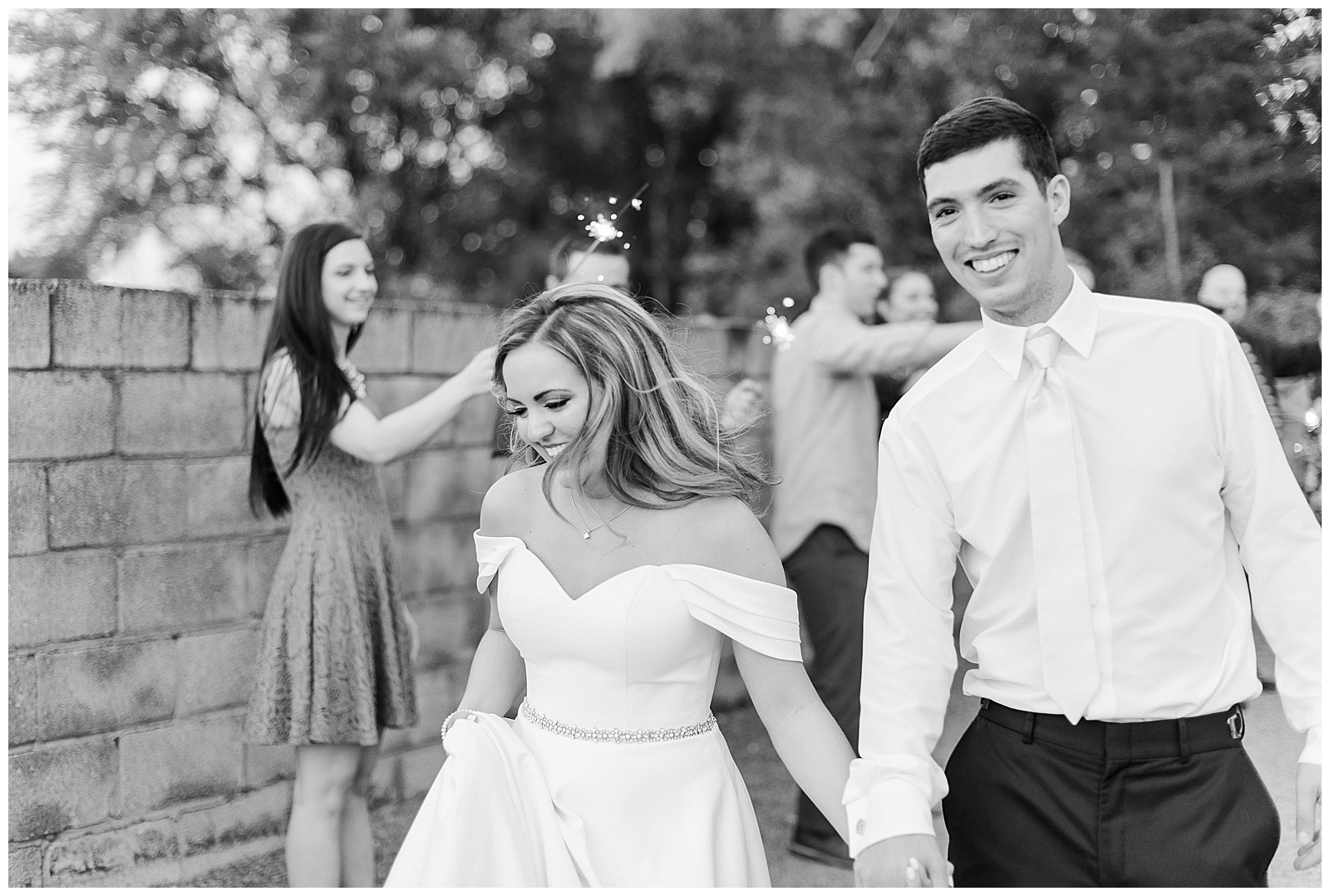 Stunning Modern Bride and Groom sparkler exit from Summer Wedding in Charlotte, NC | Check out the full wedding at KevynDixonPhoto.com